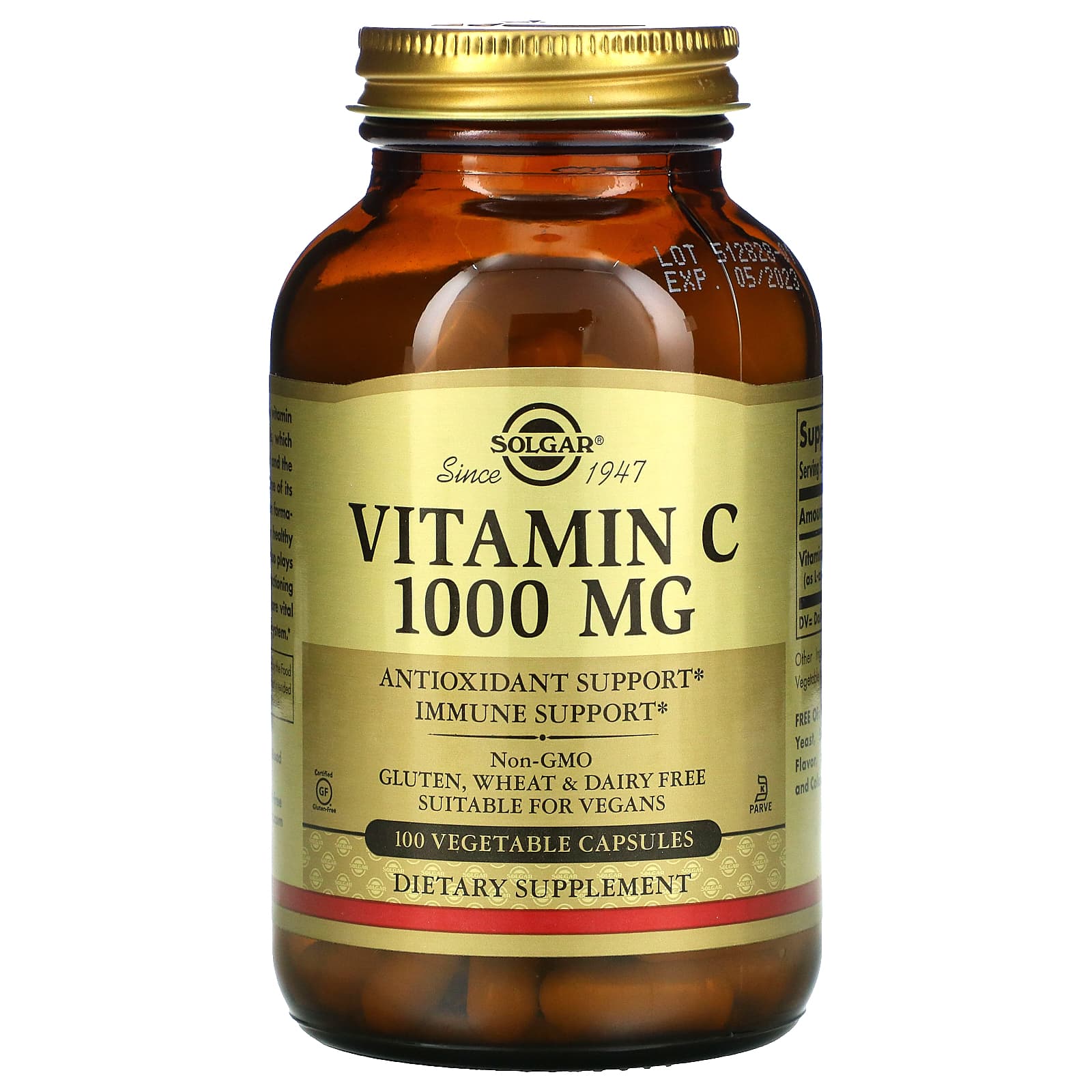 Solgar Vitamin C 1000 Mg, 100 Vegetable Capsules