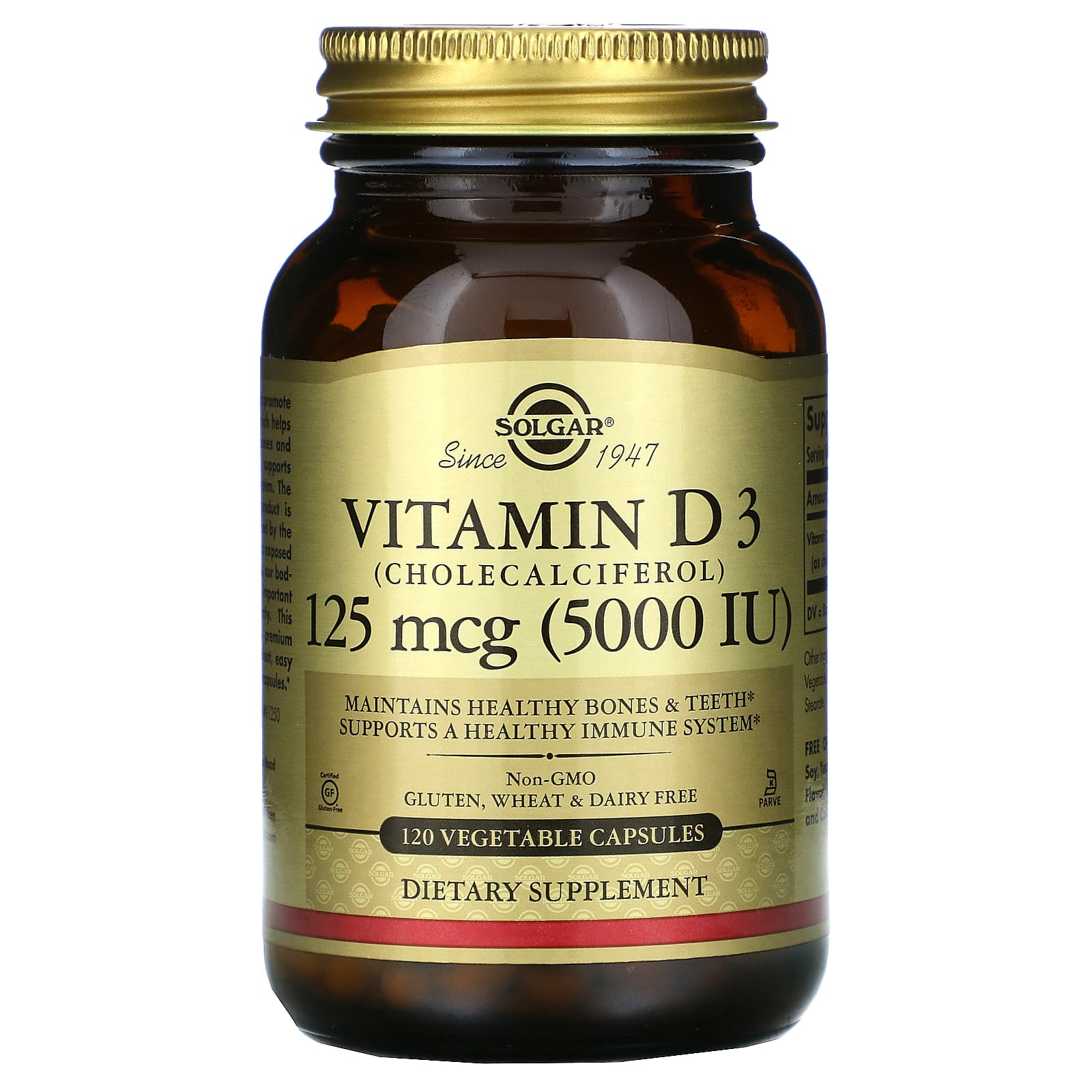 Solgar Vitamin D3 Cholecalciferol 5000IU 120 Capsules