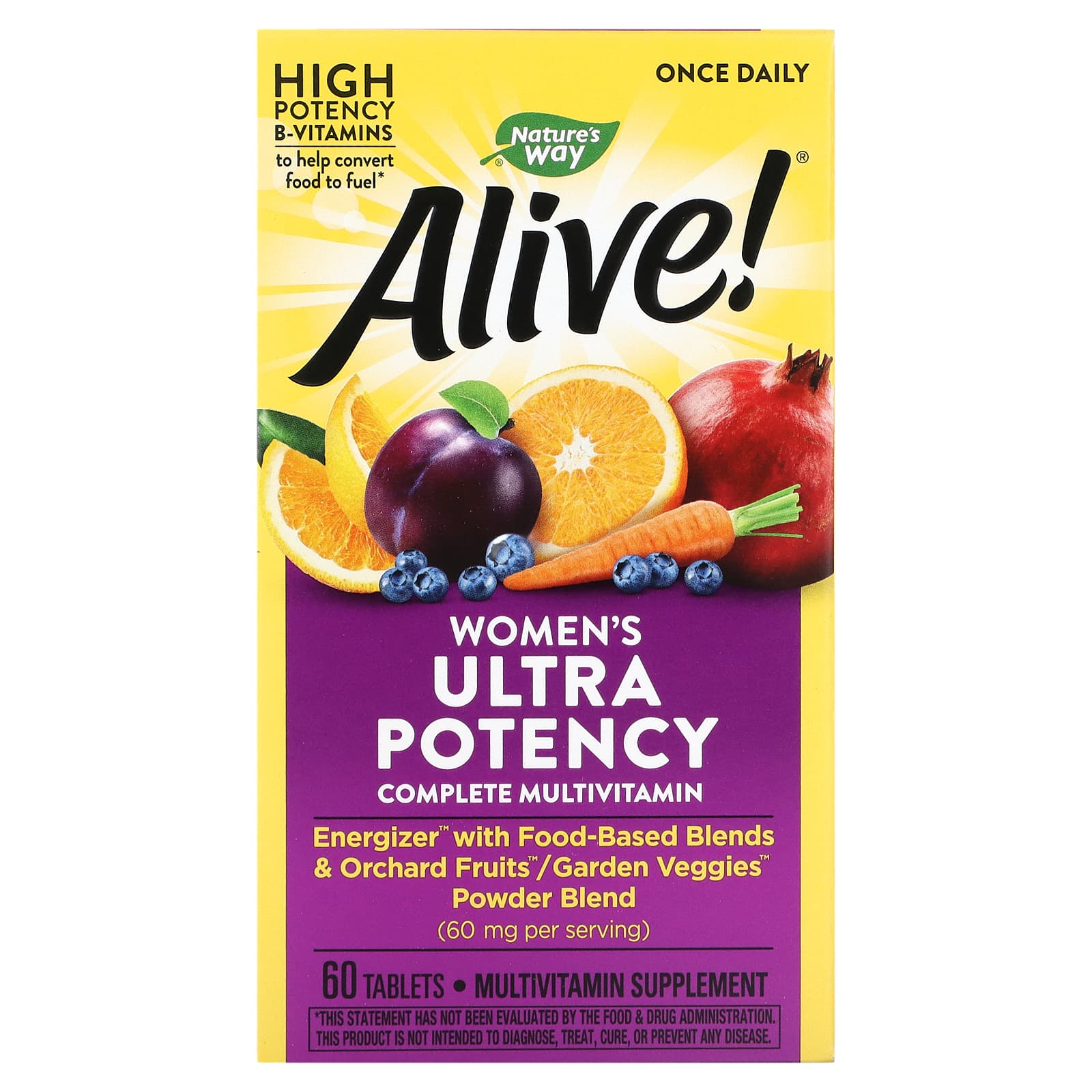 Nature's Way Alive! Once Daily, Women's Ultra Potency Complete Multivitamin, 60 Tablets