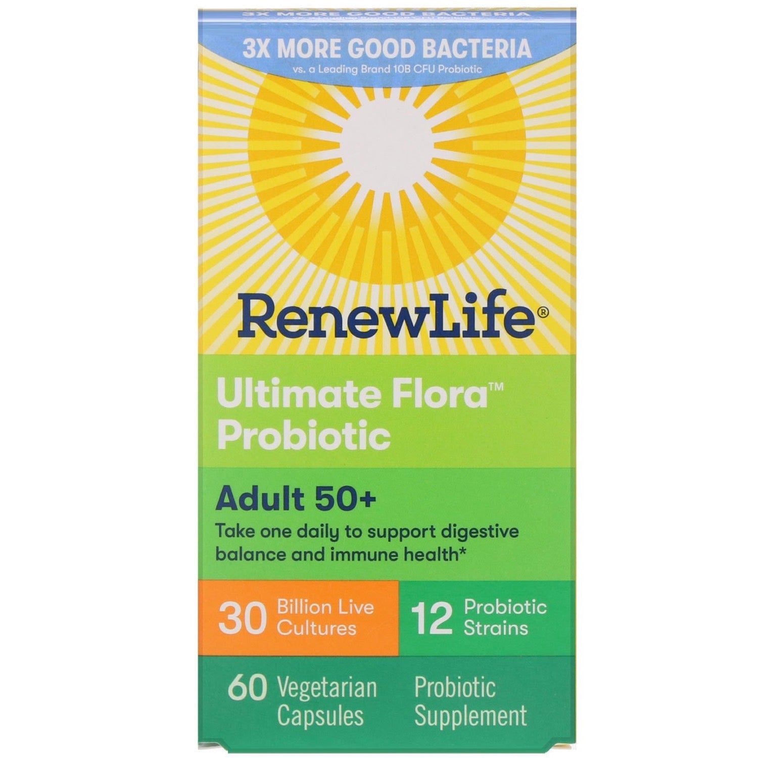 Renew Life Re Ultimate Flora Senior Formula Probiotic, 30 Billion, Veggie Capsules