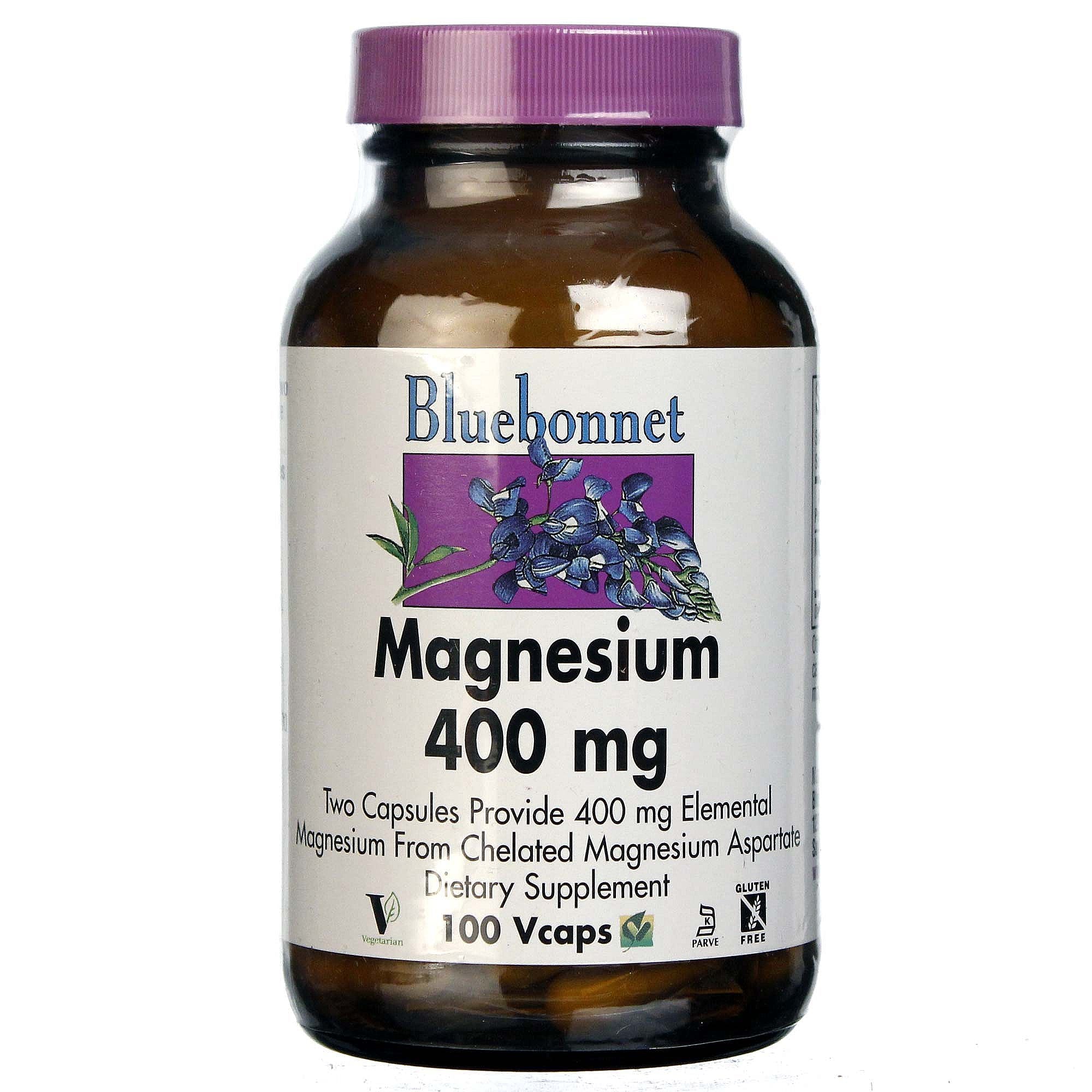 Bluebonnet Magnesium 400 Mg, 100 Vegetarian Capsules