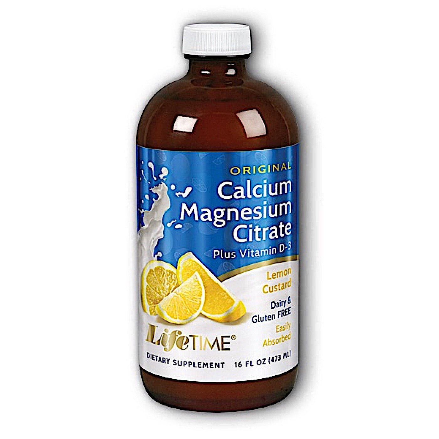 Lifetime Liquid Calcium Magnesium Lemon Custard Flavor, 16 Oz, From Vitamins