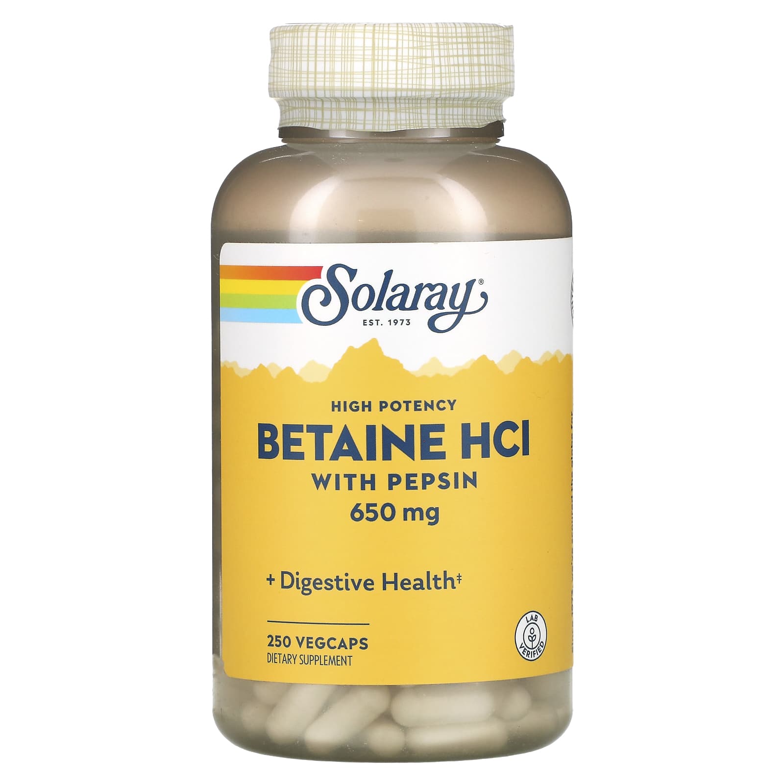 Solaray High Potency Betaine HCL With Pepsin 650 Mg