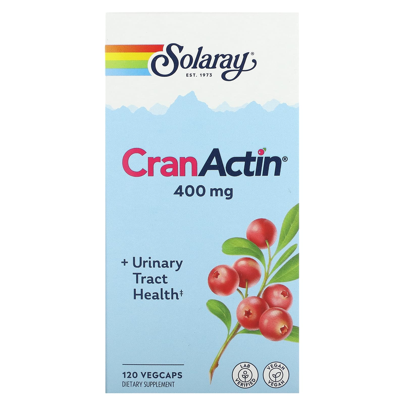 Solaray CranActin Alcohol Free Extract 120 Capsules