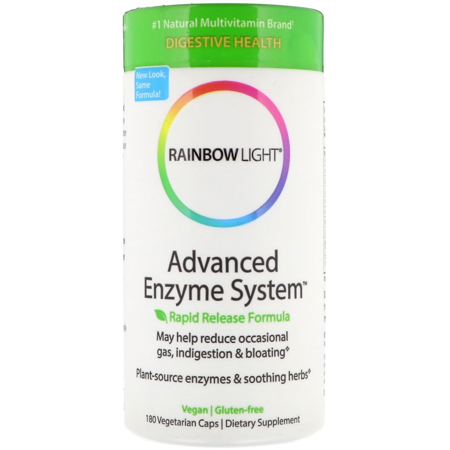 Rainbow Light Advanced Enzyme System Rapid Release Formula, 180 Vegetarian Capsules