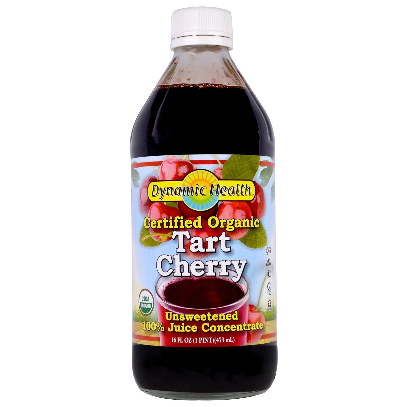 Dynamic Health 100% Pure Organic Certified Tart Cherry Juice Concentrate 16 Oz L
