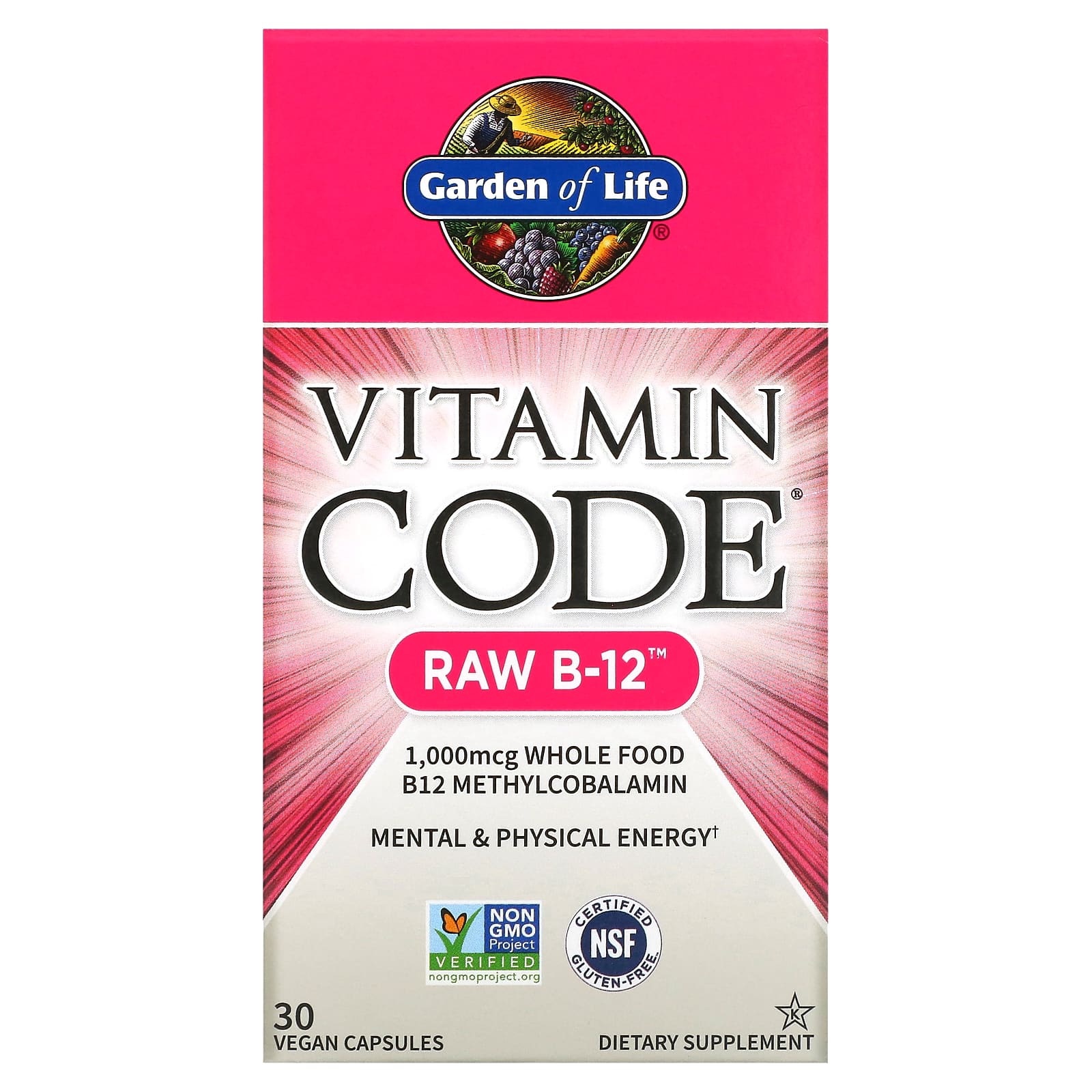 Garden of Life Vitamin Code Raw B-12 30 Veggie Capsules