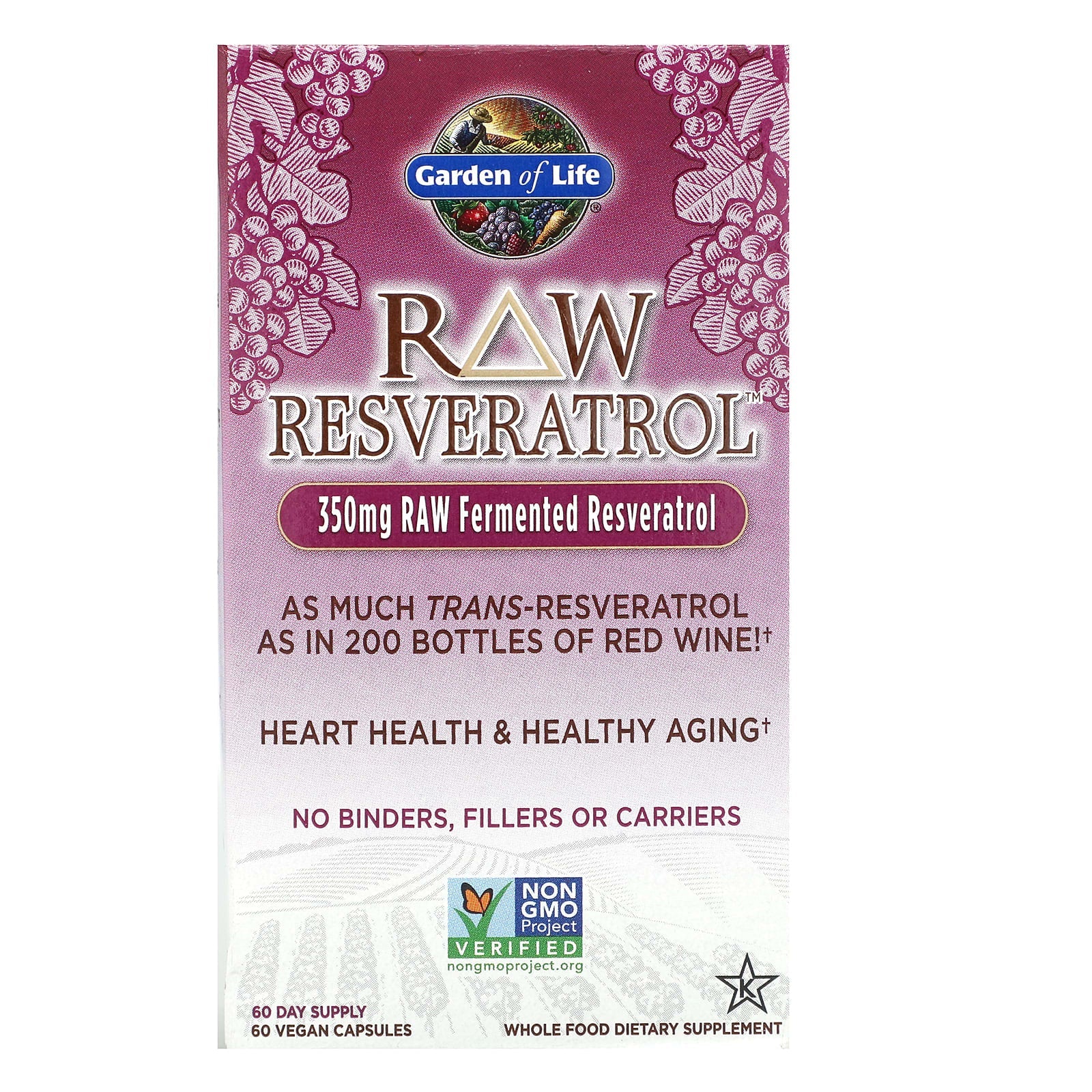 Garden of Life Raw Resveratrol, 350 Mg, Vegan Capsules