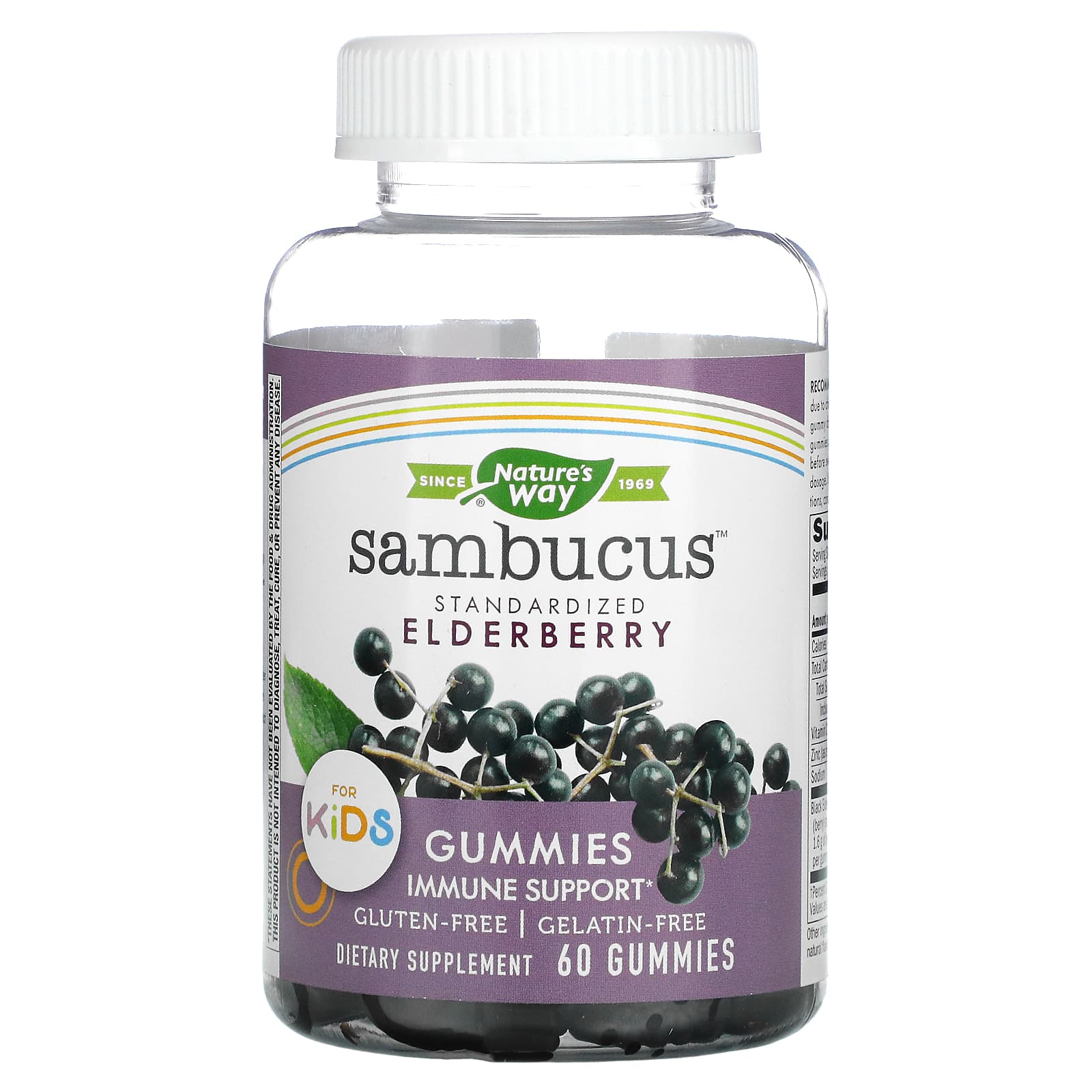 Nature's Way Sambucus Elderberry Immune Support Gummies For Kids, 60 Pc