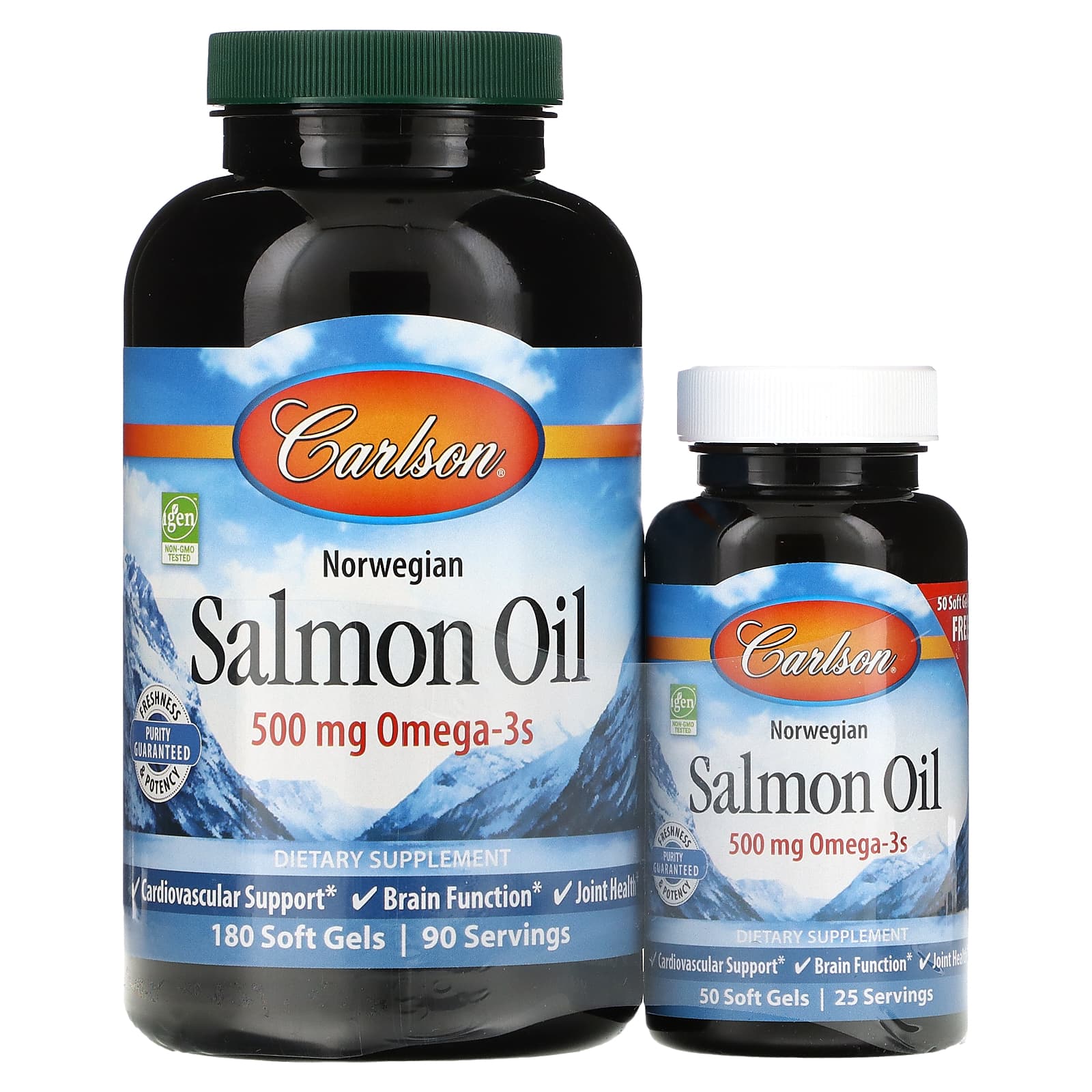 Carlson Labs Norwegian, Salmon Oil, 500 Mg, 300 Soft Gels