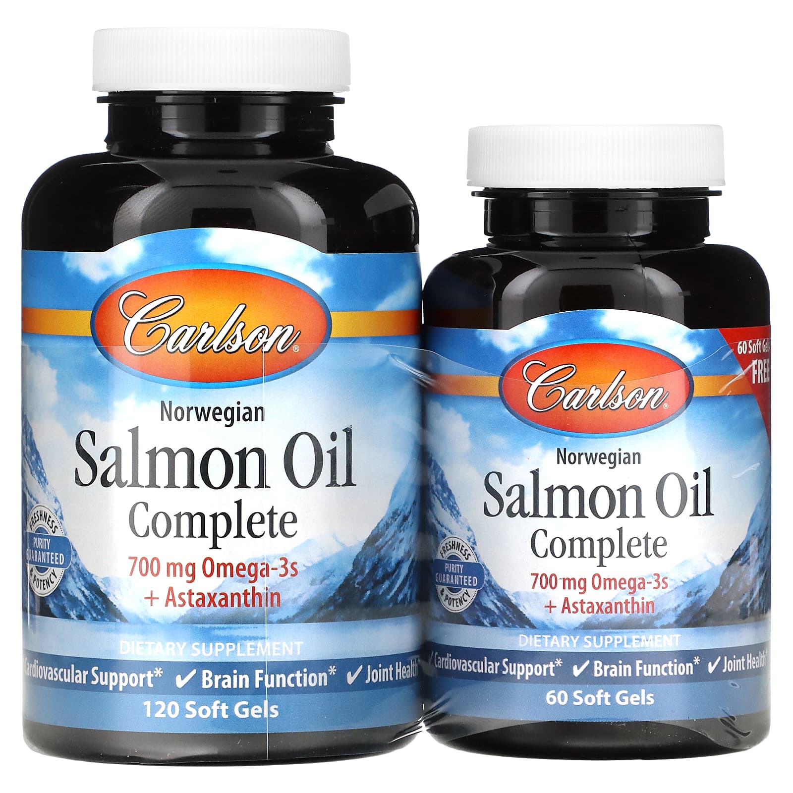 Carlson Labs Norwegian, Salmon Oil Complete, 120 + 60 Free Soft Gels