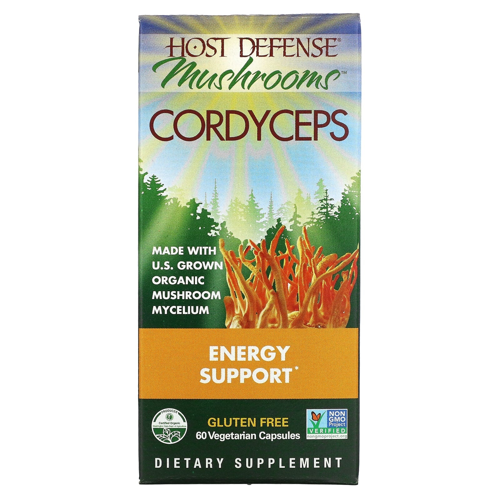 Host Defense Fungi Perfecti, Mushrooms, Cordyceps, Energy Support , 60 Vegetarian Capsules