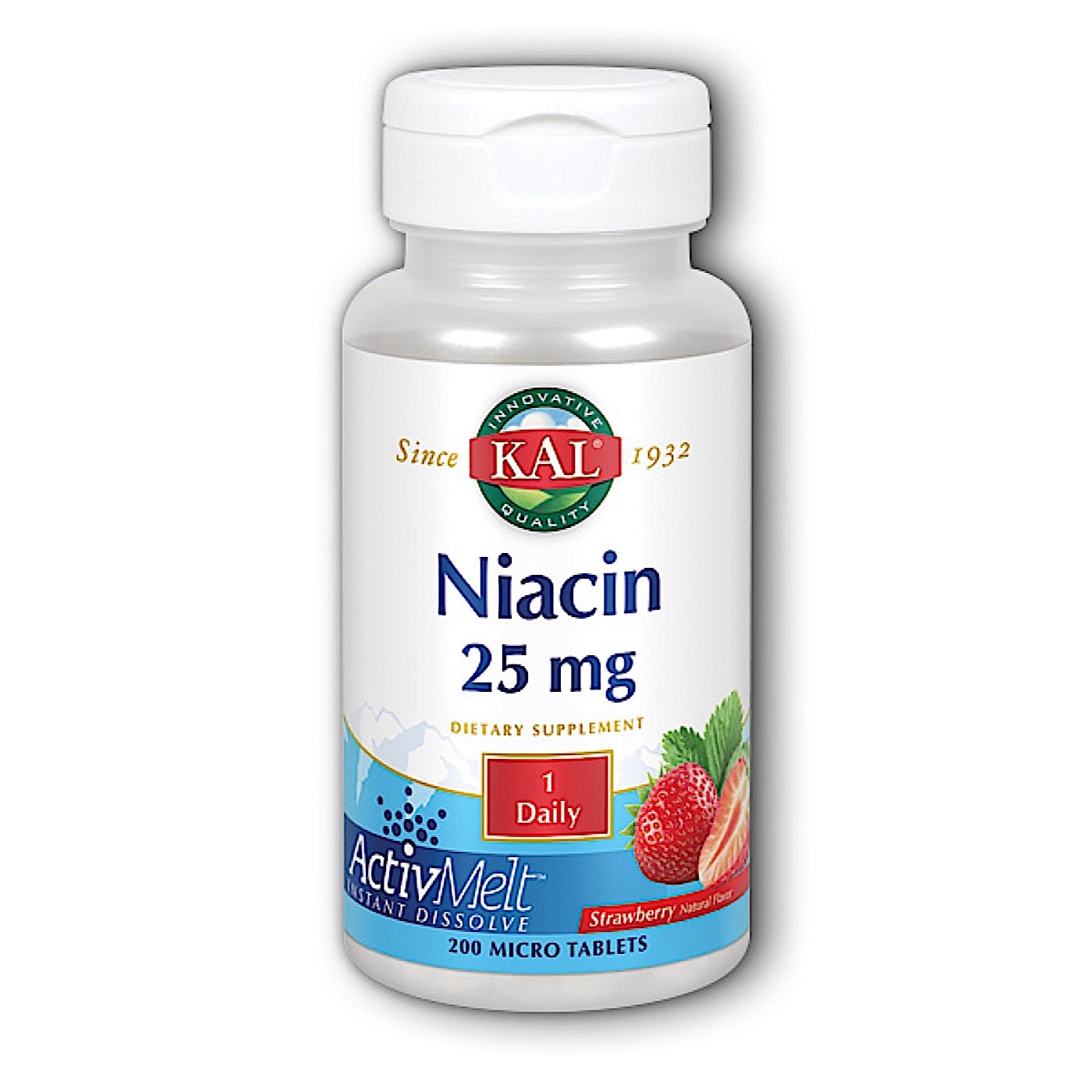 Kal Niacin, Strawberry, 25 Mg , 200 Micro Tablets