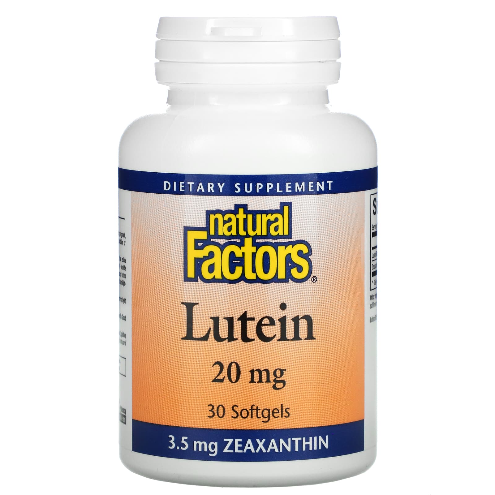Natural Factors Lutein 20 Mg, 30 Softgels