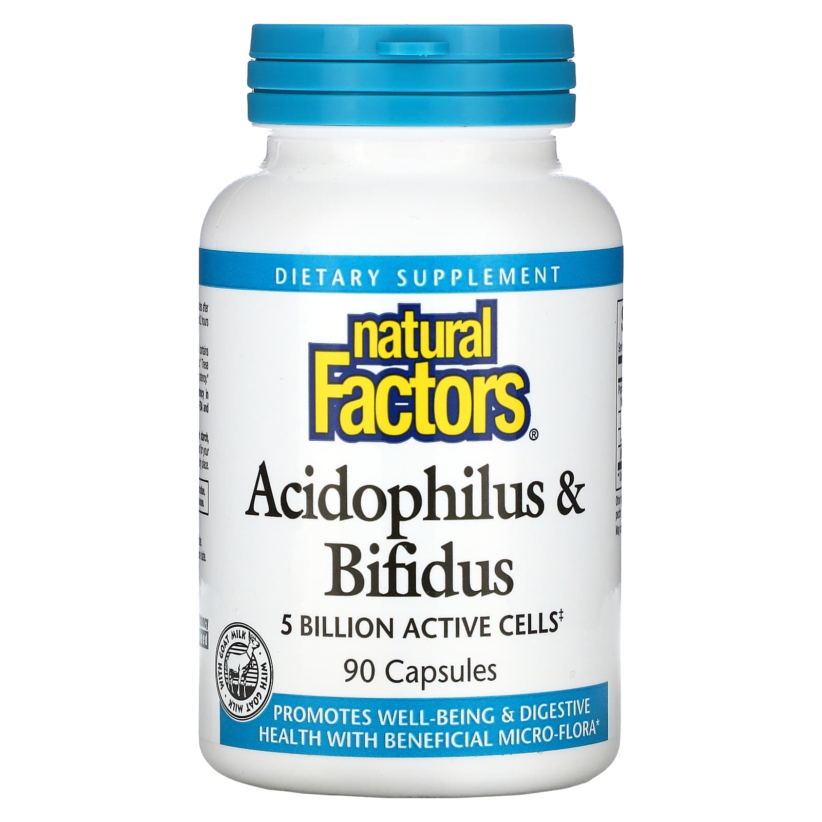 Natural Factors Acidophilus & Bifidus 5 Billion, 90 Capsules