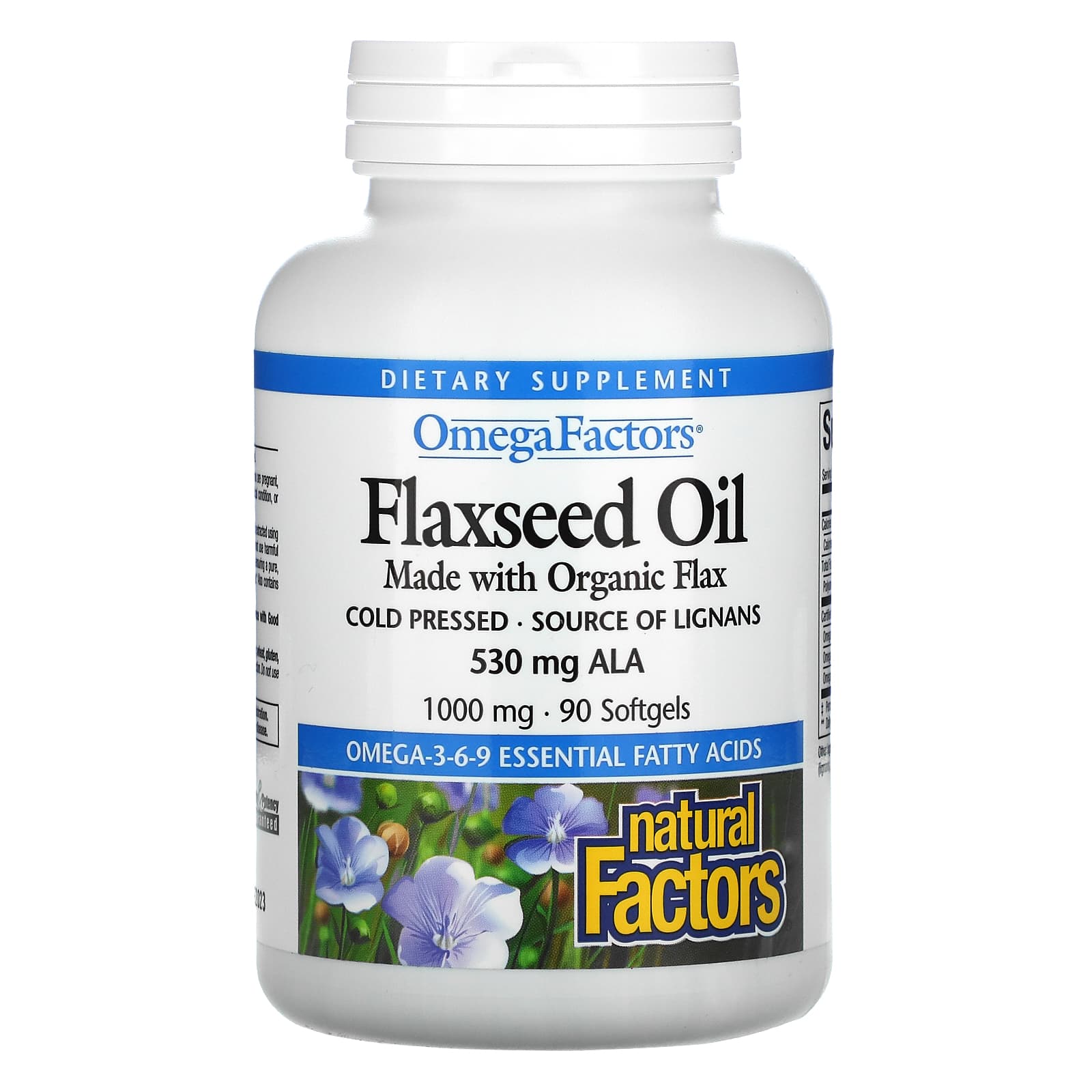 Natural Factors Omega Flaxseed Oil, 1000 Mg, 360 Softgels