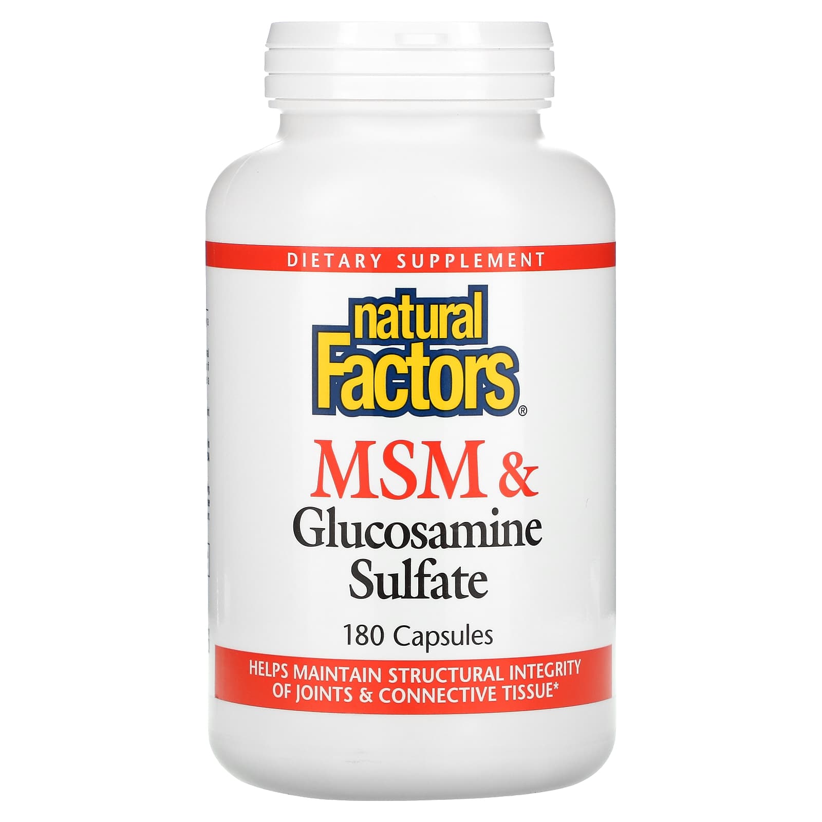 Natural Factors MSM & Glucosamine Sulfate, 180 Caps