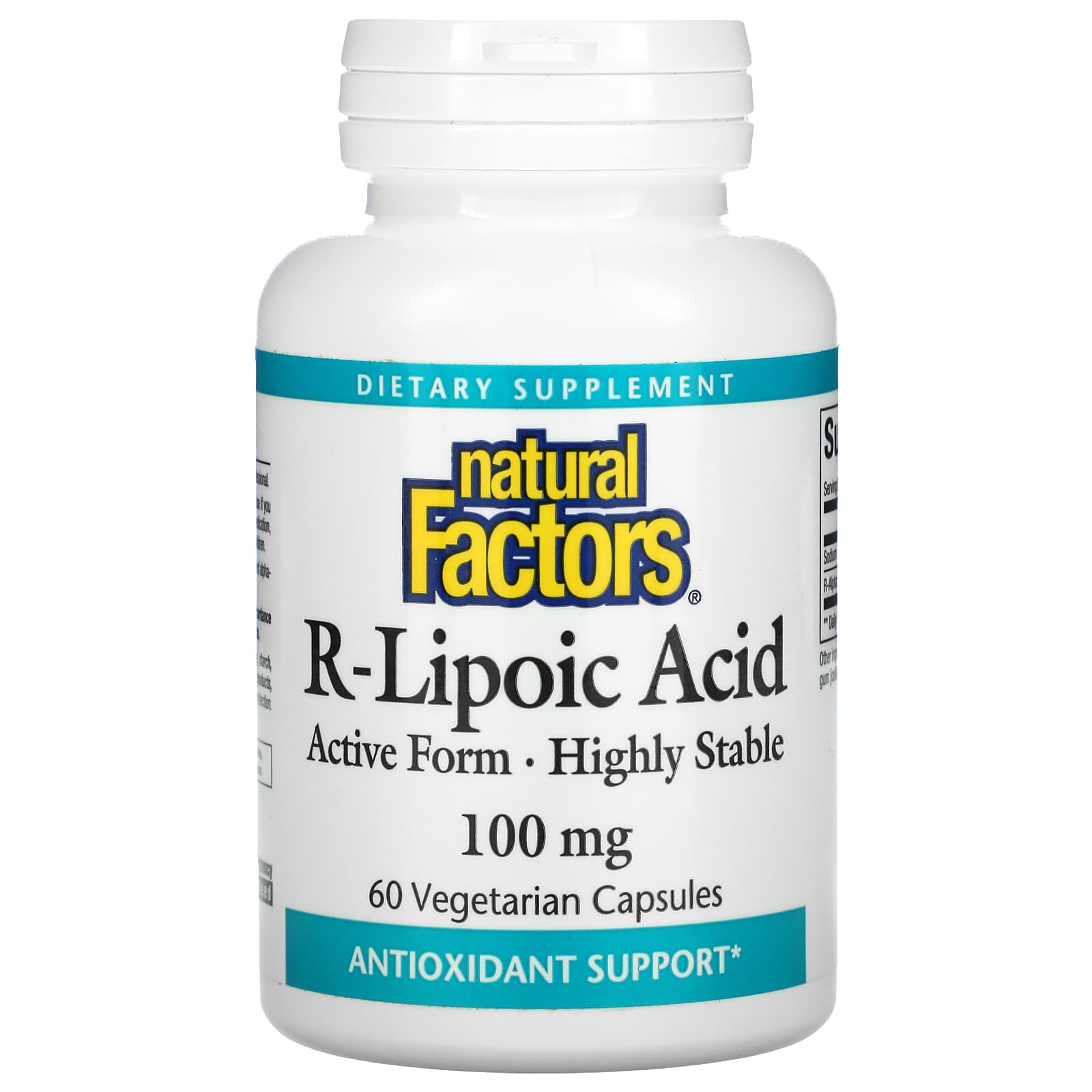 Natural Factors R-Lipoic Acid 100 Mg, 60 Vegetarian Capsules
