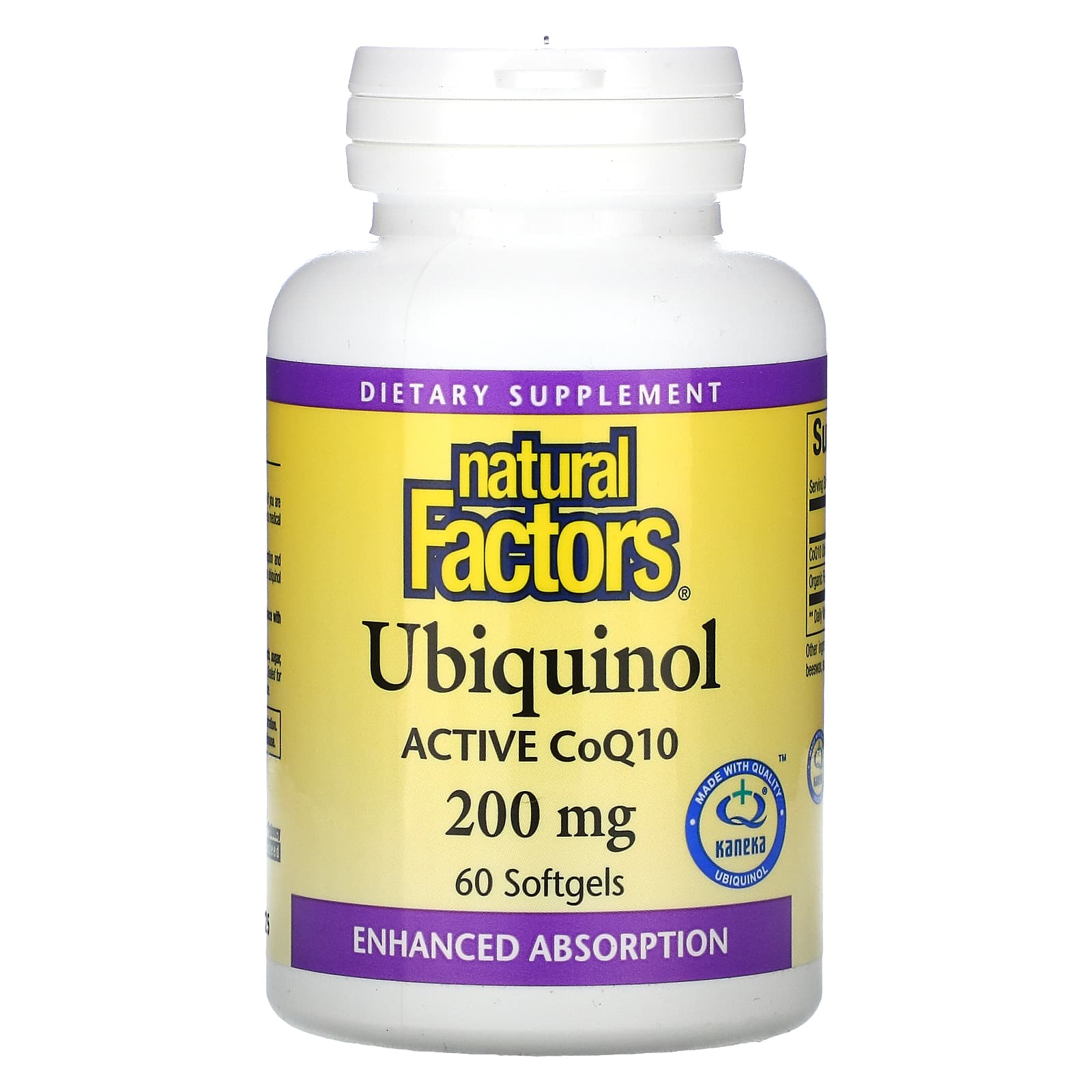 Natural Factors Ubiquinol Active CoQ10 200 Mg, 60 Softgels