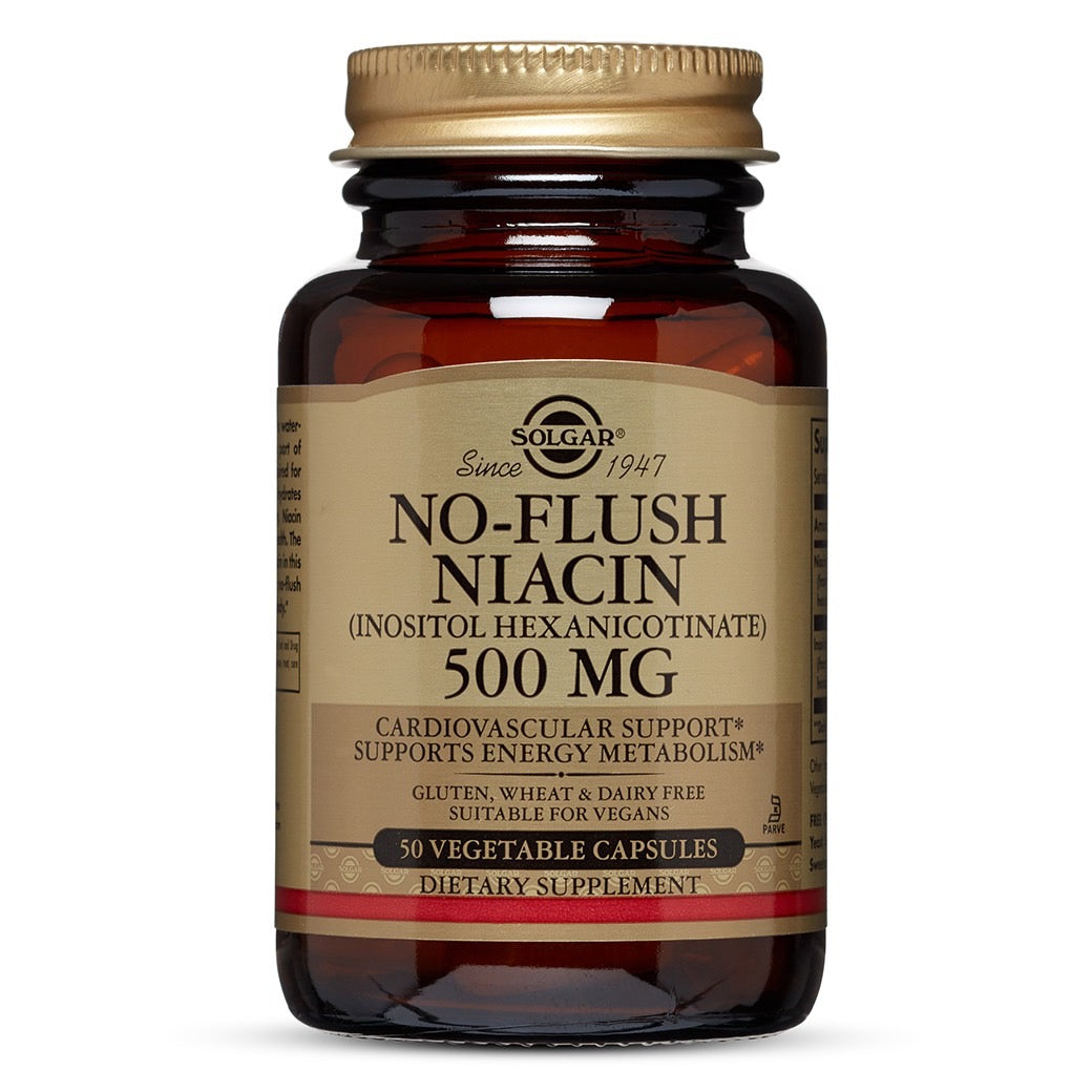 Solgar No-Flush Niacin 500 Mg Vegicaps, 50 Vegetable Capsules