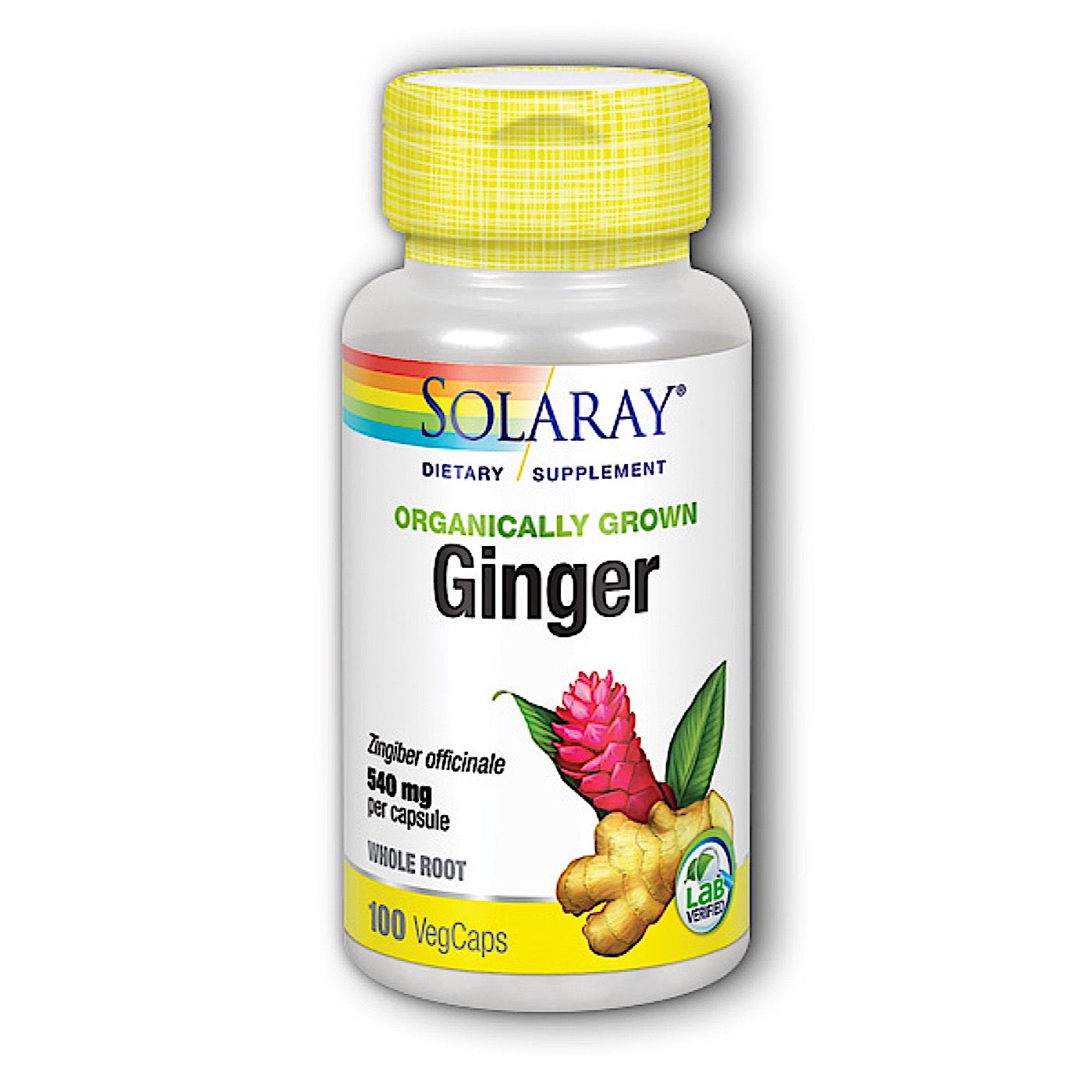 Solaray Organic Ginger Root Supplement, 540 Mg