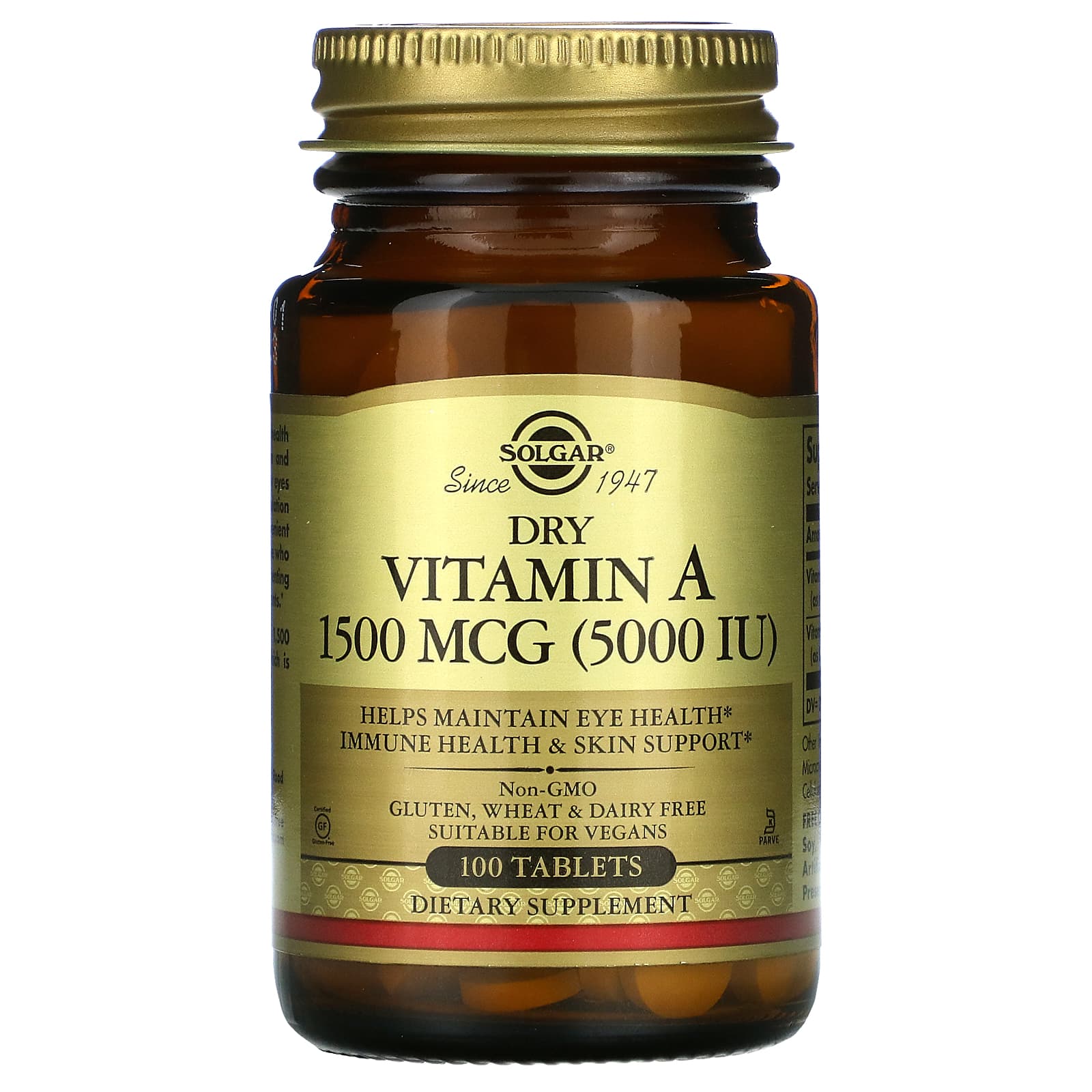 Solgar Dry Vitamin A 1500 Mcg Tablets