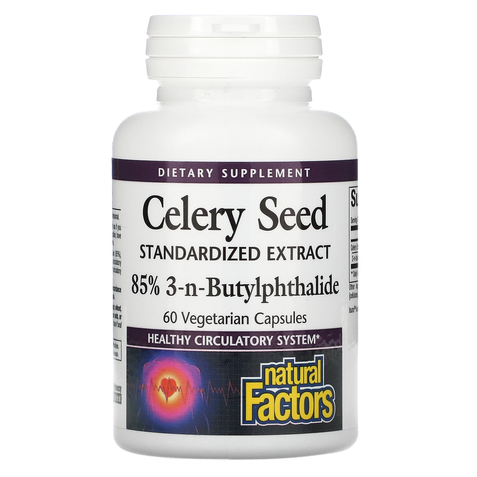 Natural Factors Celery Seed, Standardized Extract, 60 Vegetarian Capsules
