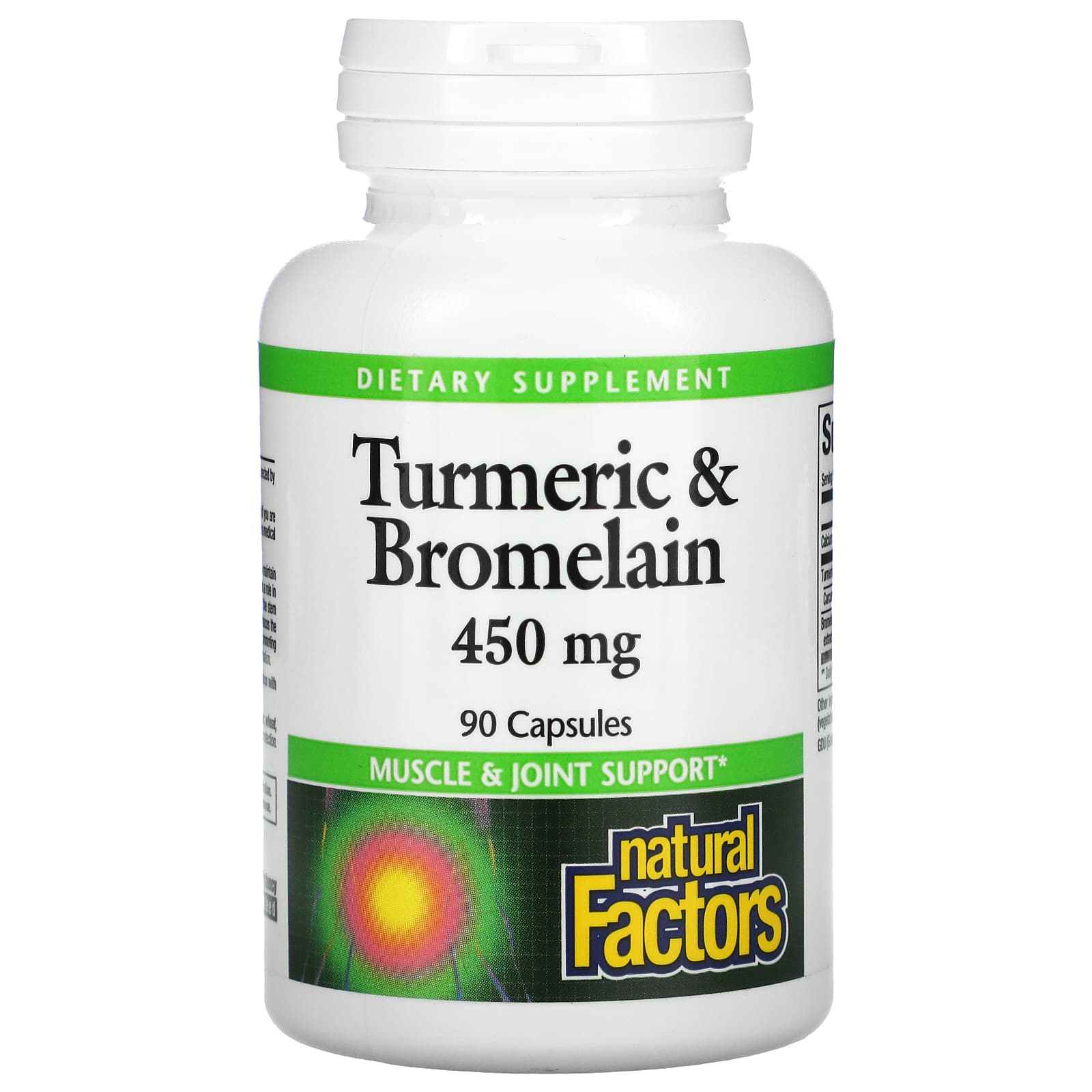 Natural Factors Turmeric & Bromelain -- 450 Mg - 90 Capsules