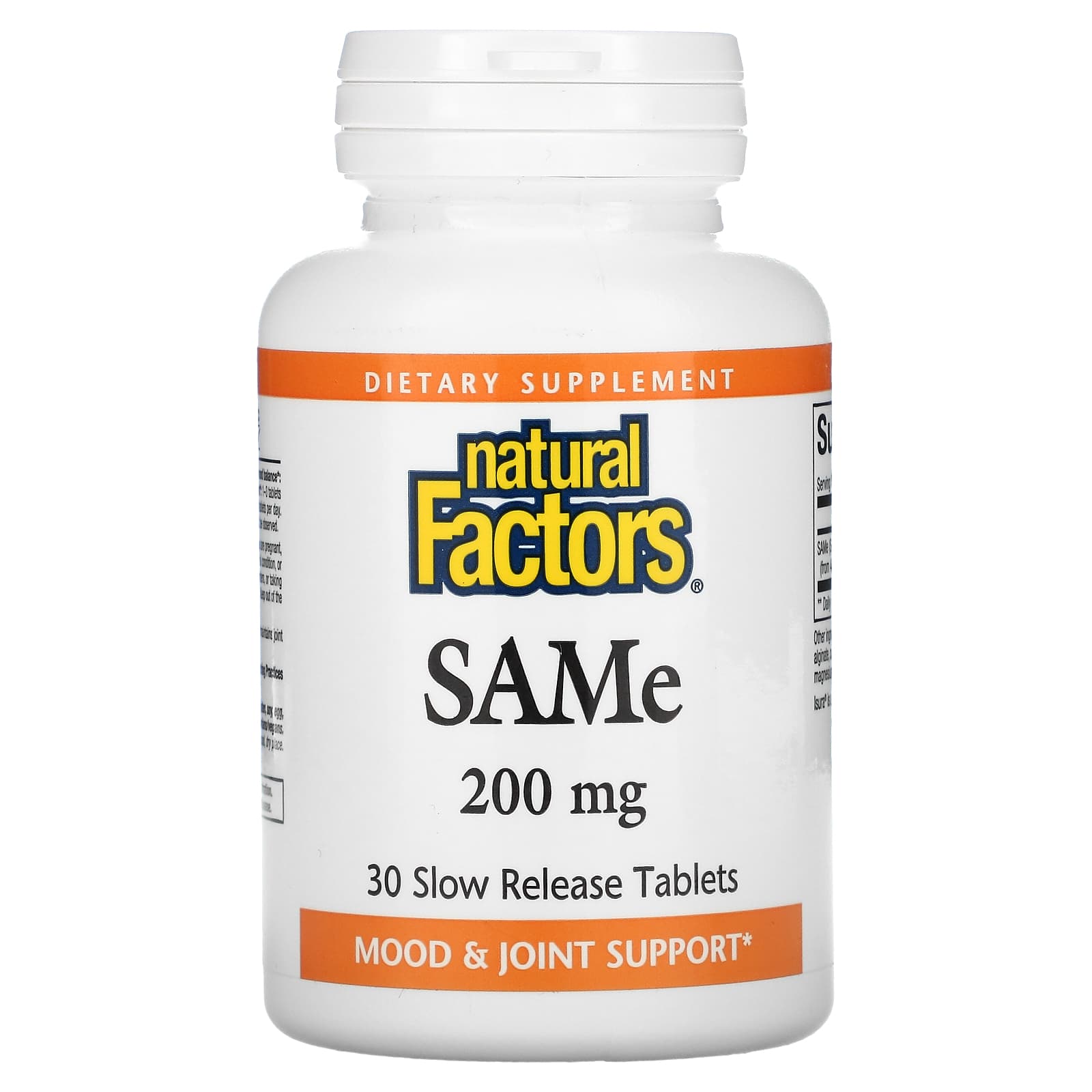 Natural Factors SAMe -- 200 Mg - 30 Enteric Coated Tablets