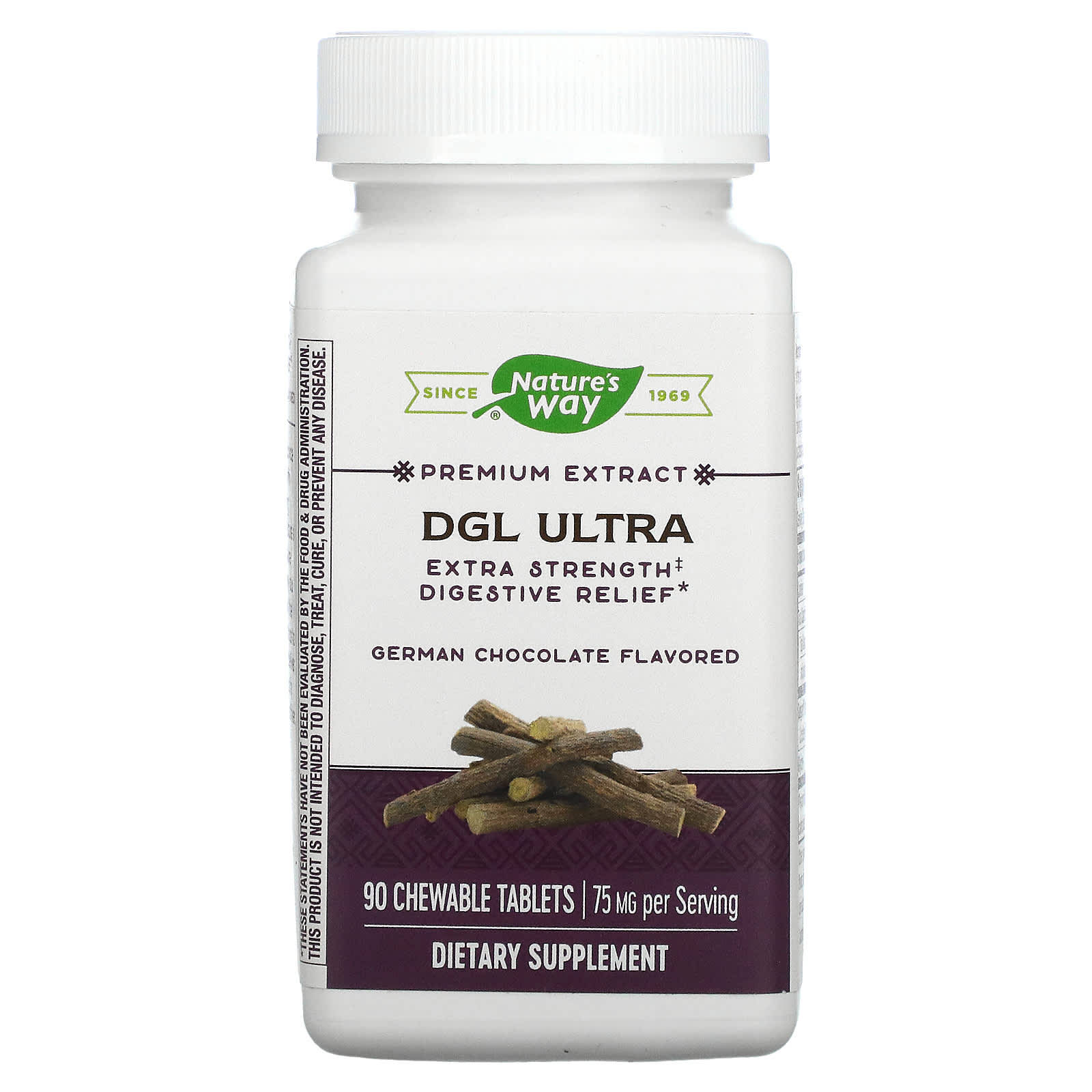 Dgl Food Sources DGL Ultra Chocolate 90 chew tabs – Highland Health Foods