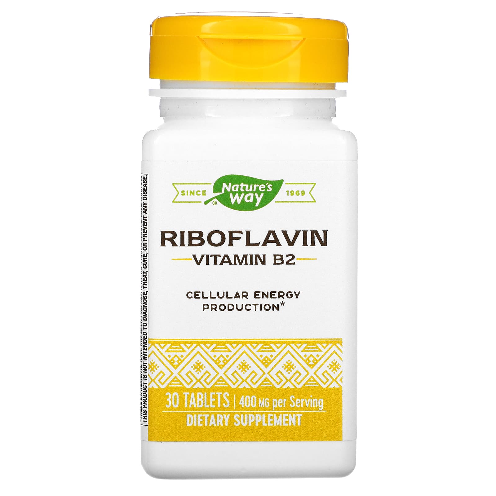 Enzymatic Therapy Nature's Way Riboflavin Vitamin B2 -- 400 Mg - 30 Tablets