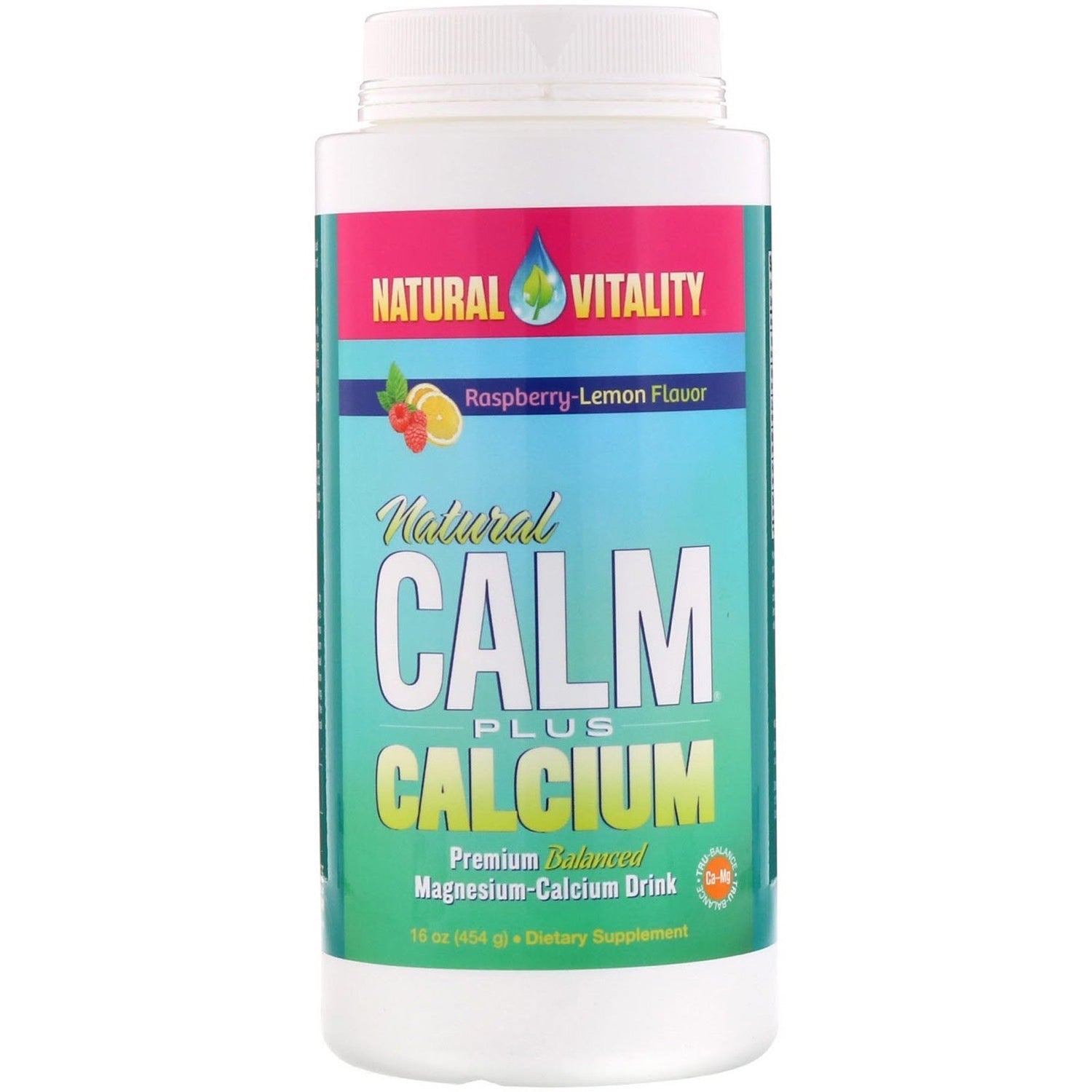 Natural Vitality Calm Plus Calcium, Raspberry Lemon, 16 Ounce