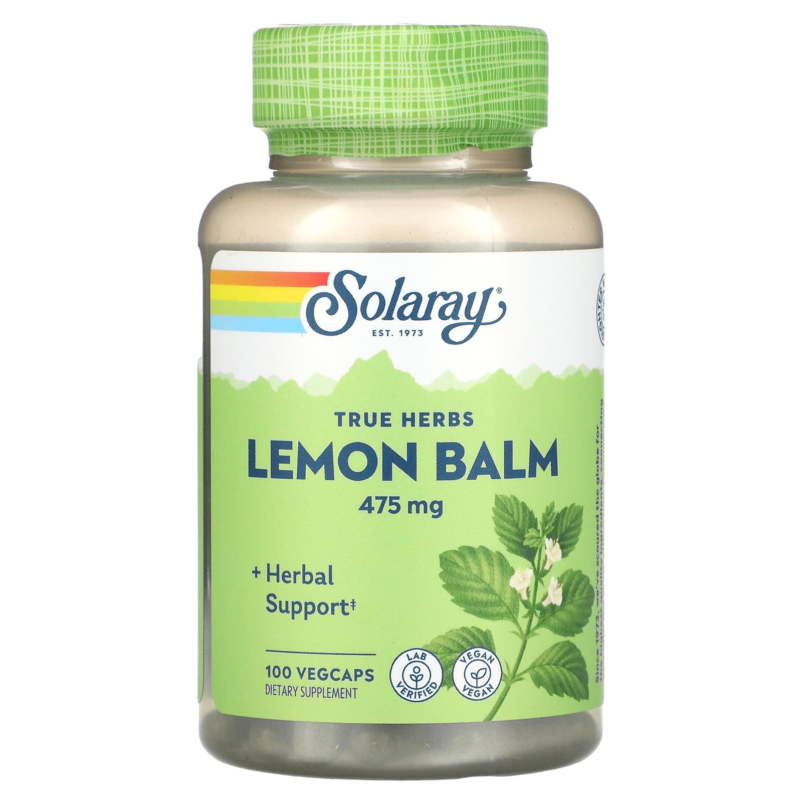 Solaray Lemon Balm Herb 395 Mg 100 Capsules