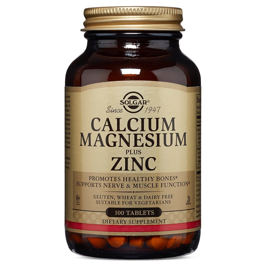 Solgar Calcium Magnesium Plus Zinc Tablets 100 Tabs