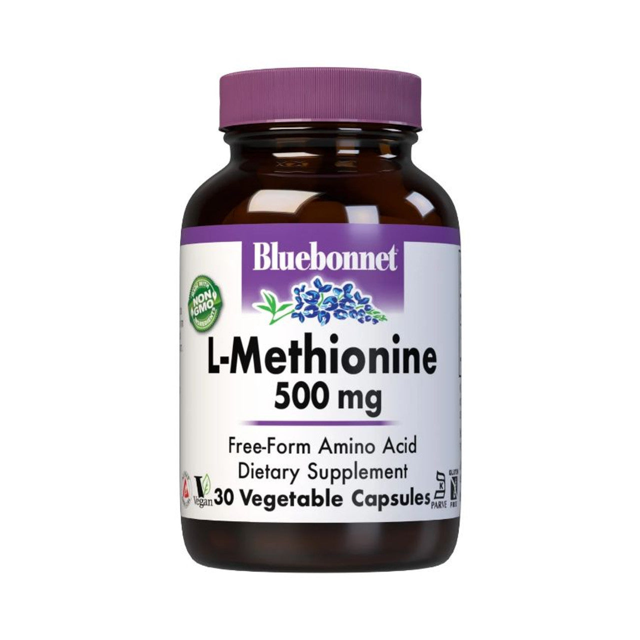Bluebonnet Nutrition L-Methionine, 500 Mg, 30 Veggie Caps