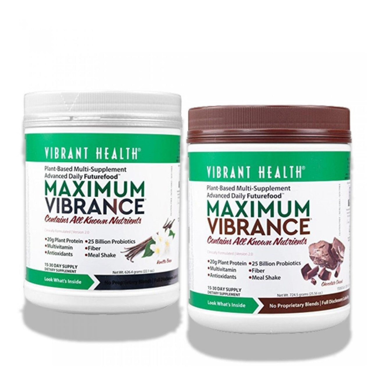 Vibrant Health Maximum Vibrance, Plant-Based Meal Replacement Rich With Vitamins, Minerals, Antioxidants, And Protein, Gluten Free, Vegetarian, Non-GMO, Vanilla Bean, 15 Servings