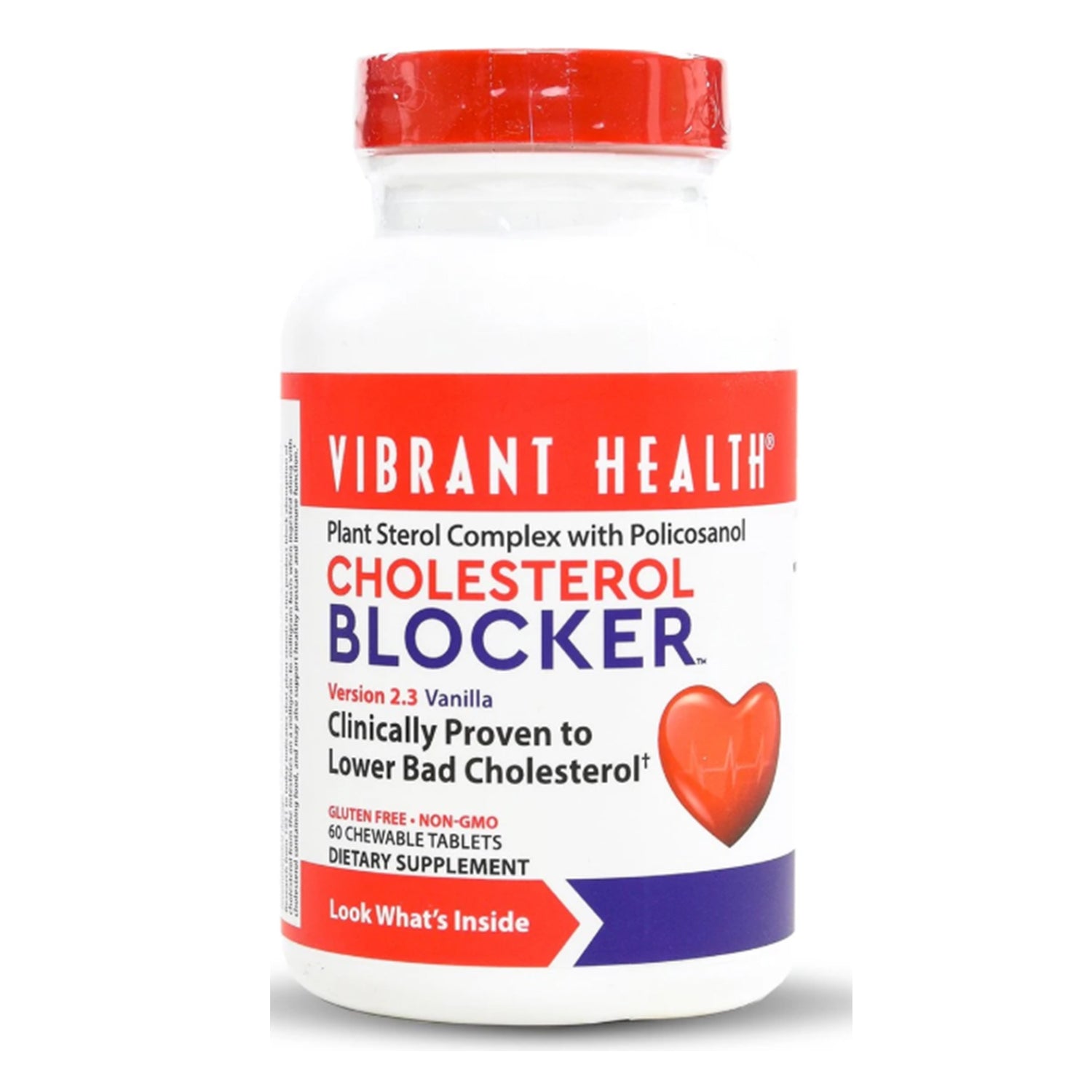 Vibrant Health Cholesterol Blocker Vanilla, 60 Chewable Tablets