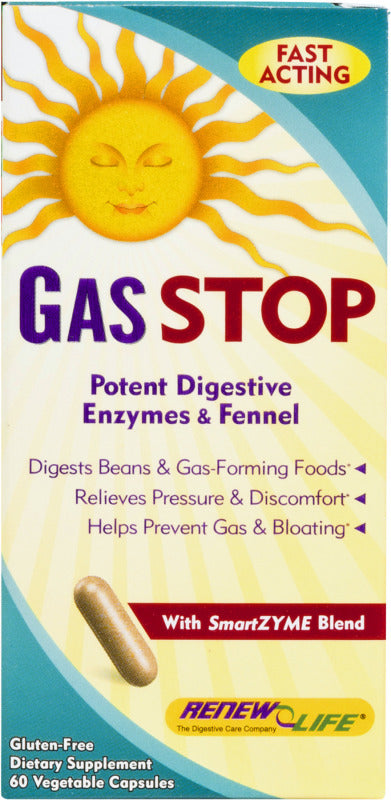 Renew Life Re Gas Stop Enzyme Formula, 60 Vegetarian Capsules