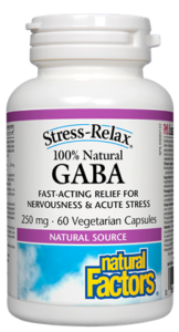Natural Factors Stress-Relax 100% GABA 250mg - 60 Veg Capsules