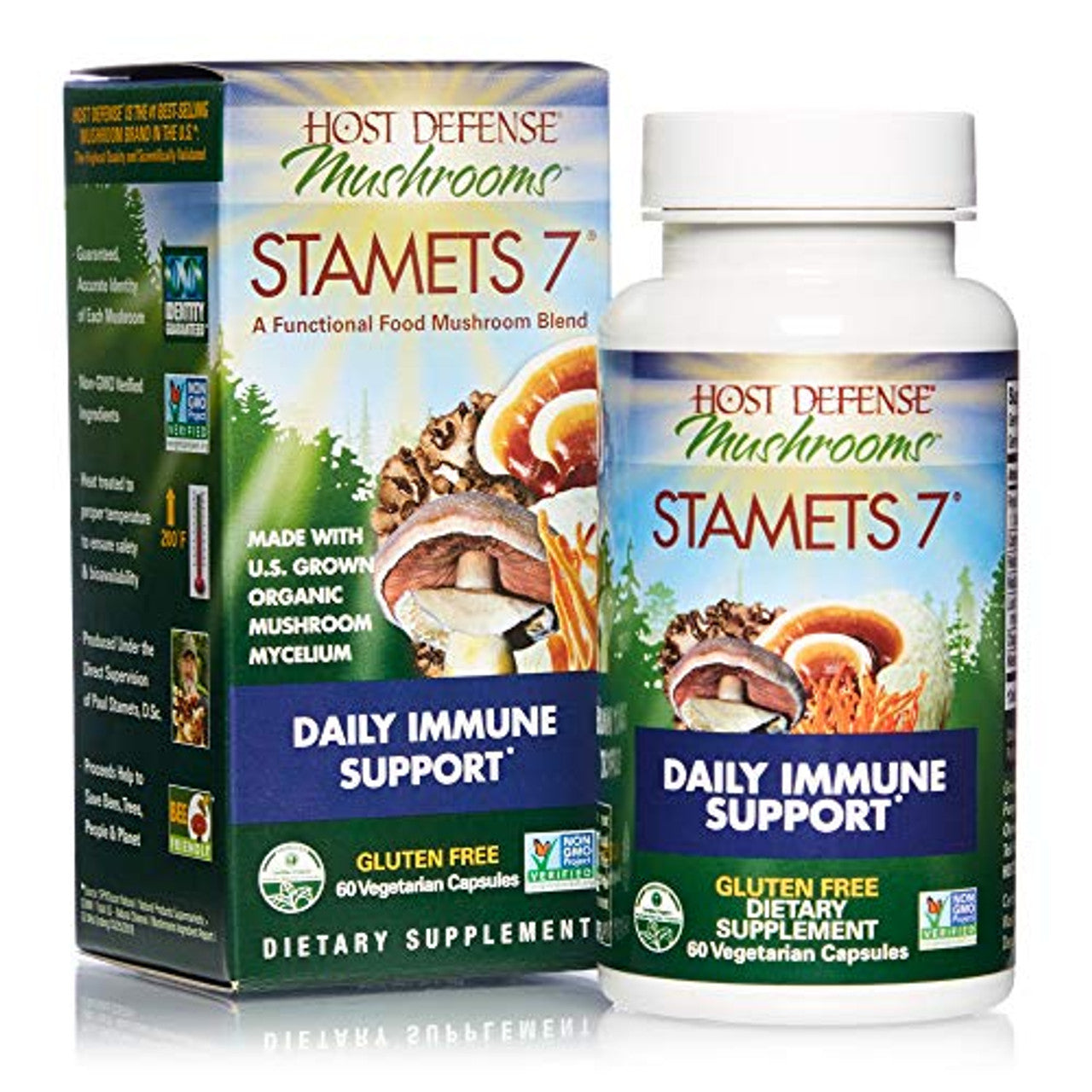 Host Defense Organic Statmets 7 Daily Immune Support, 60 Vegetarian Capsules