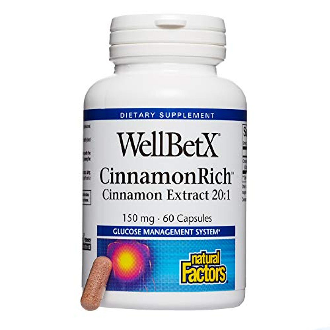 Natural Factors WellBetX Cinnamon Extract -- 150 Mg - 60 Capsules