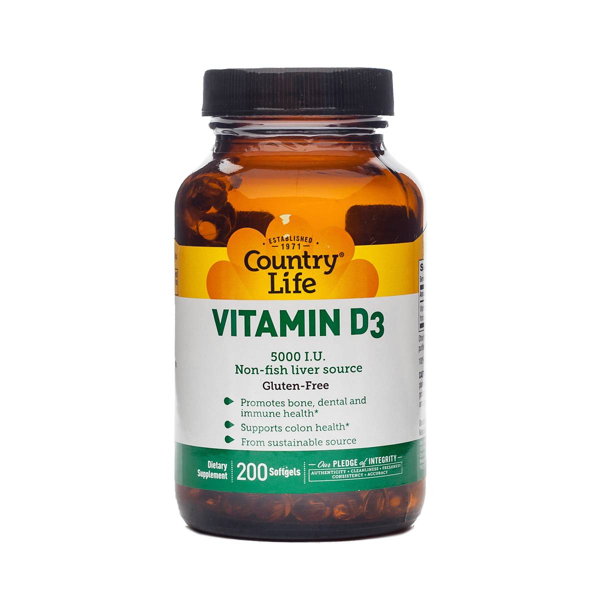 Country Life Vitamin D3 5000Iu, 200 Sg
