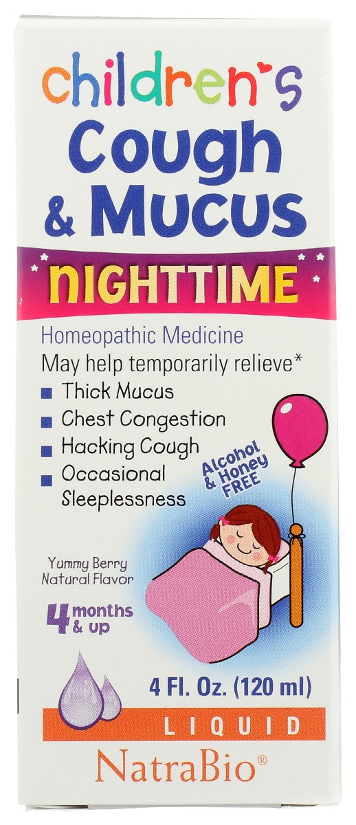 NatraBio Childrens Cough & Mucus Nighttime | Homeopathic Relief for Co ...