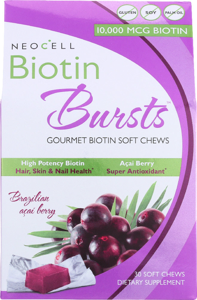 Neocell Biotin Bursts, Acai Berry Flavor, 10, 000 Mcg , 30 Soft Chews