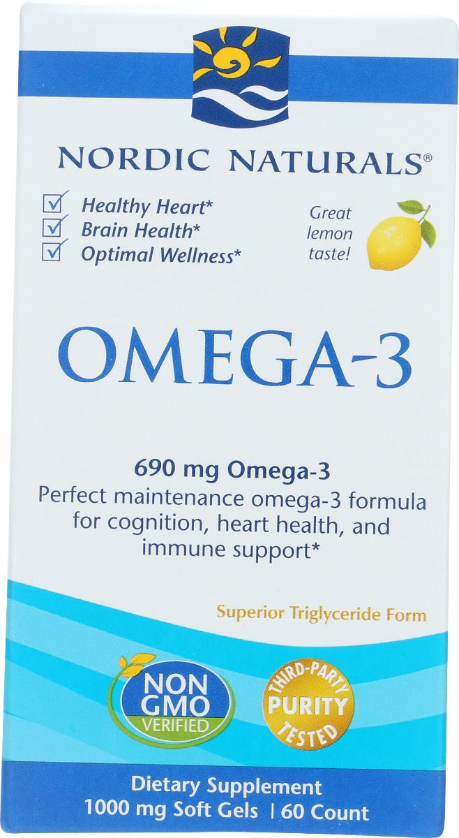 Nordic Naturals Omega-3, 1000 Mg, Soft Gels, Lemon