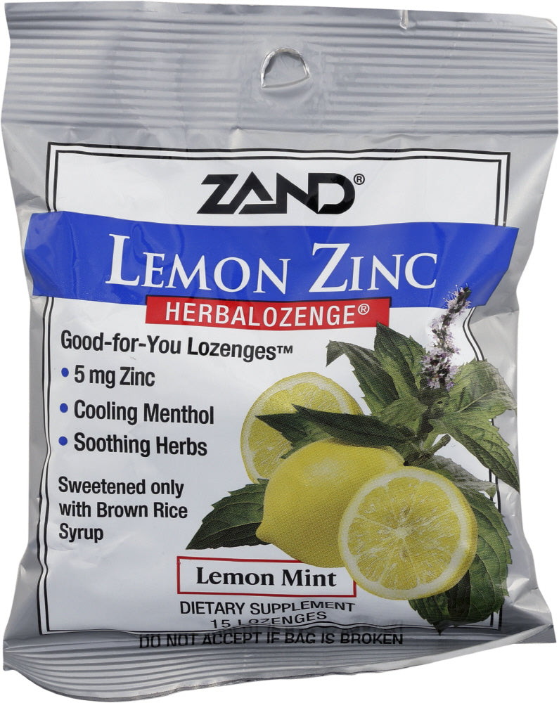 Zand Lemon Zinc Lozenges, 15 Pc