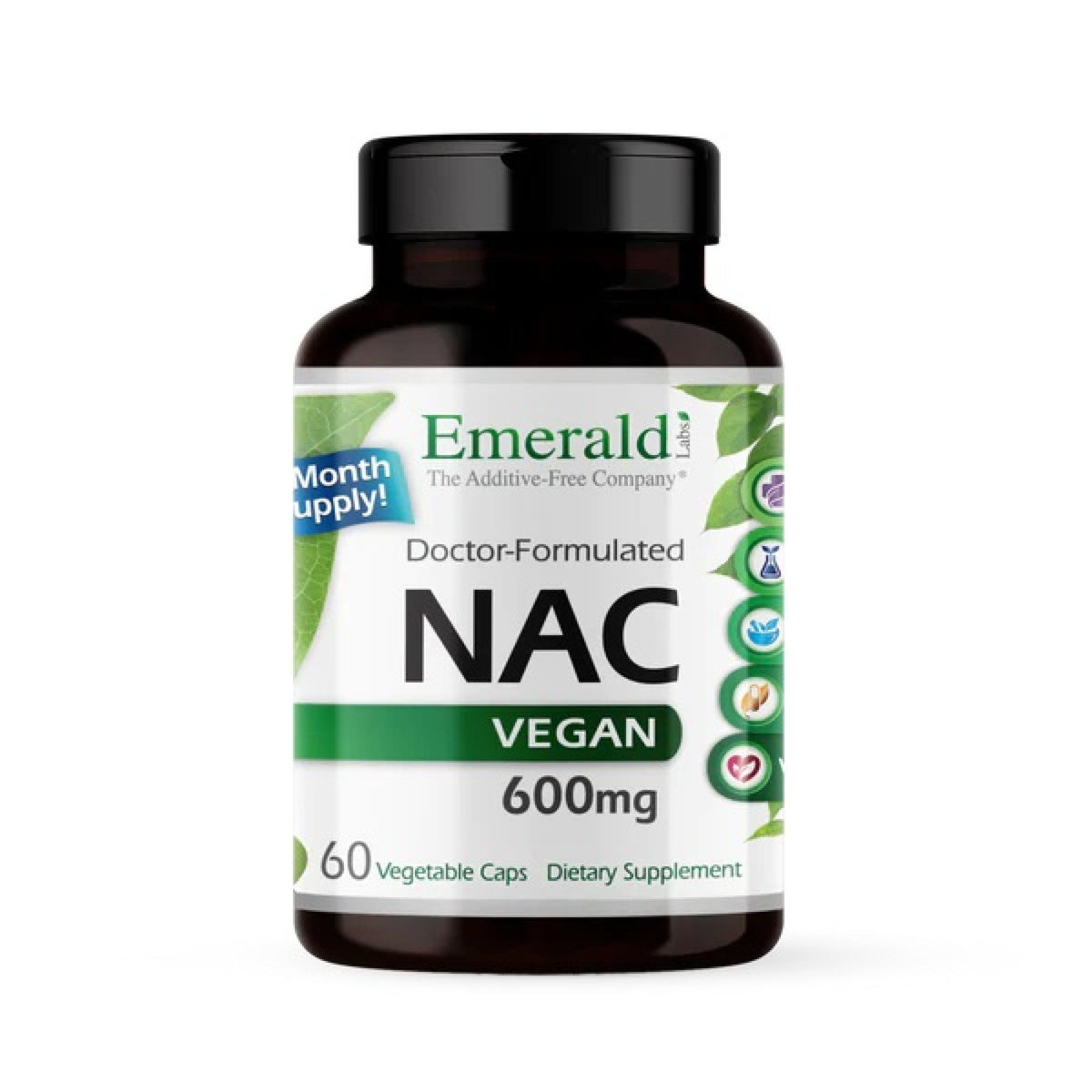 Emerald Labs Laboratories, NAC Vegan, 600 Mg, 60 Vegetable Caps