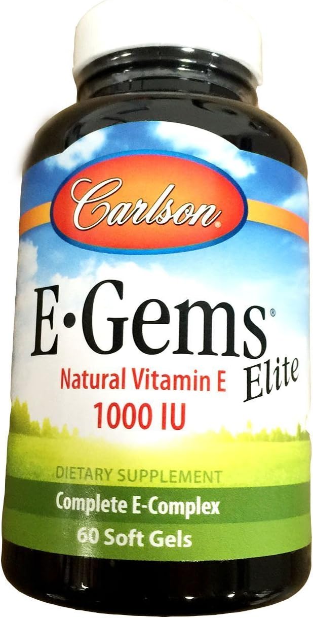 Carlson Labs E Gems Elite Natural Vitamin E 1000 IU - 60 Softgels