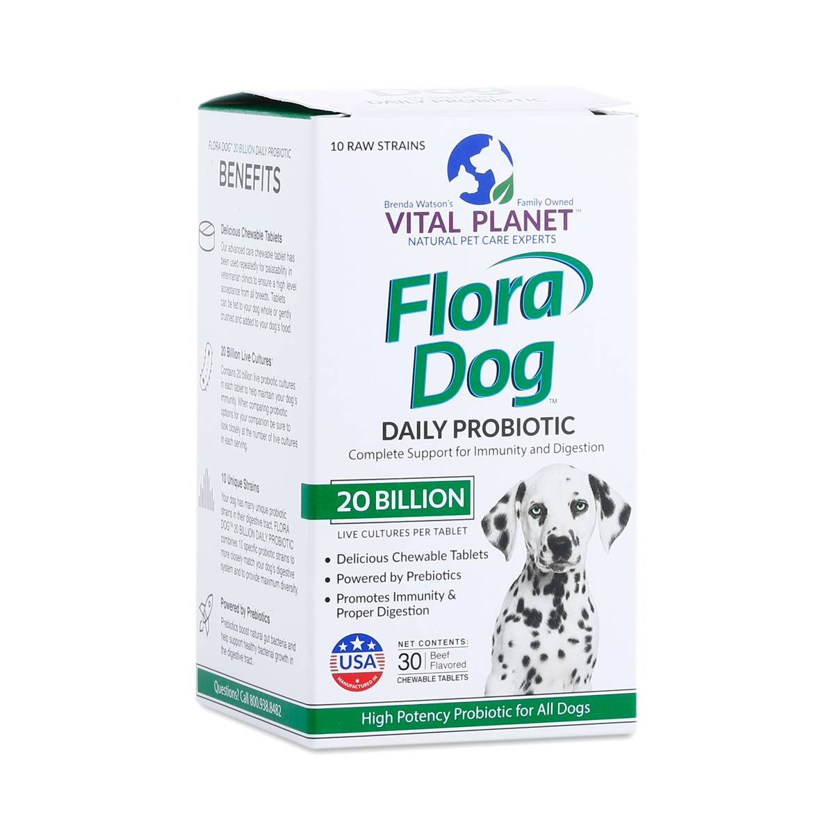 Vital Planet Flora Dog, 30 Beef Flavored Chewable Tablets