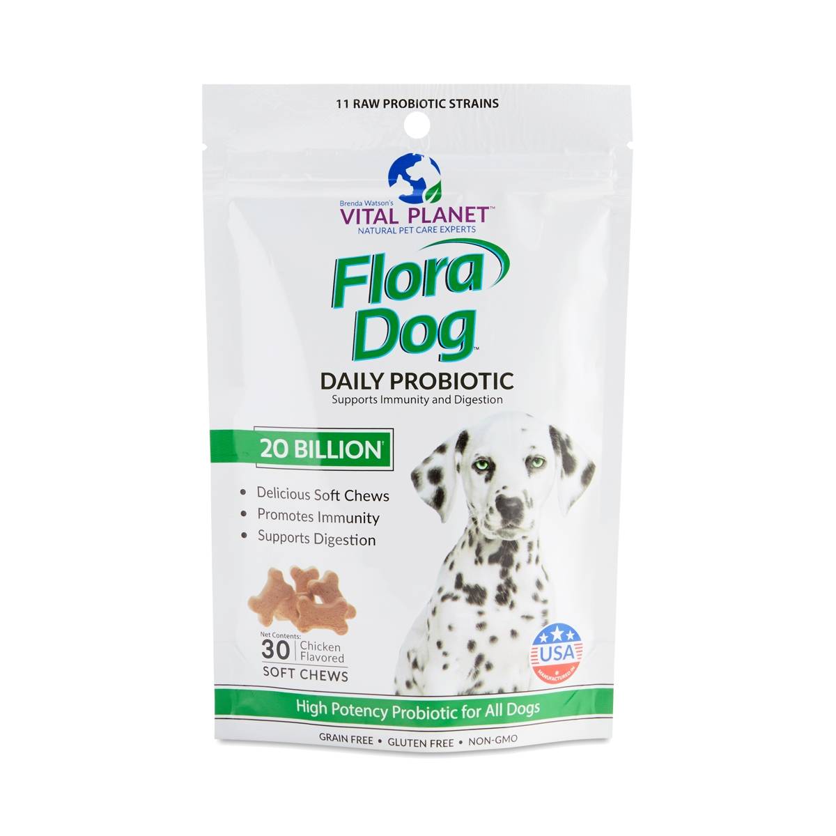Vital Planet Chicken Soft Chew Flora Dog, 30 Ct